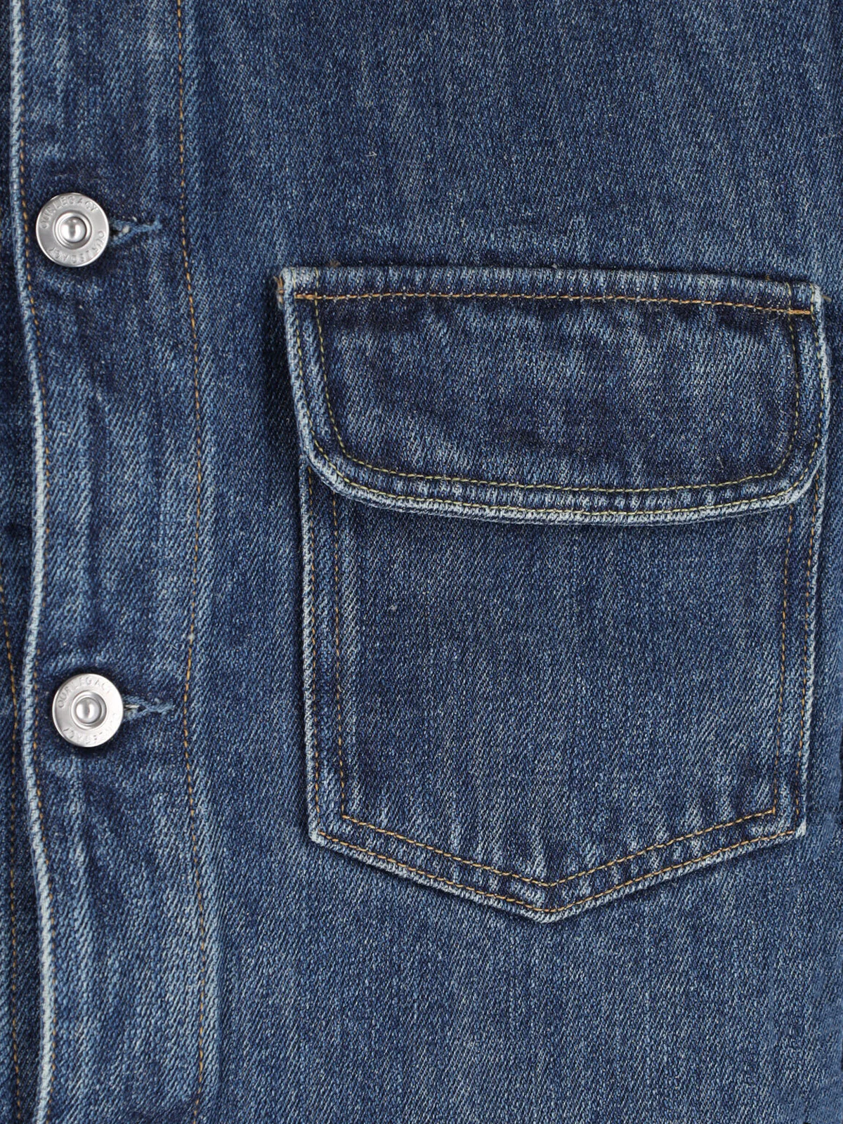 Blue Faded Cropped Denim Jacket - Image 3