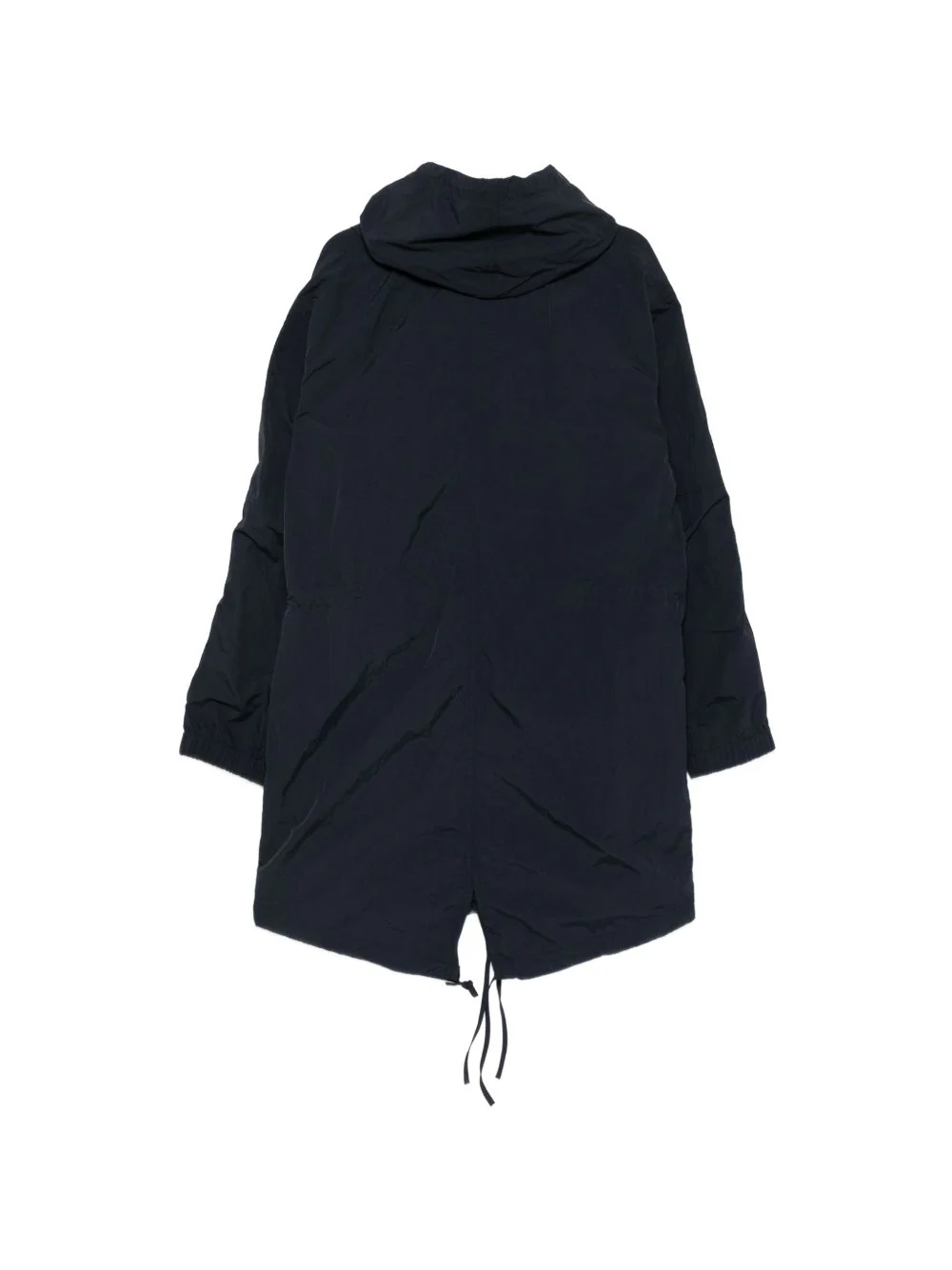 Blue Hooded Drawstring Flap Pocket Jacket - Image 2
