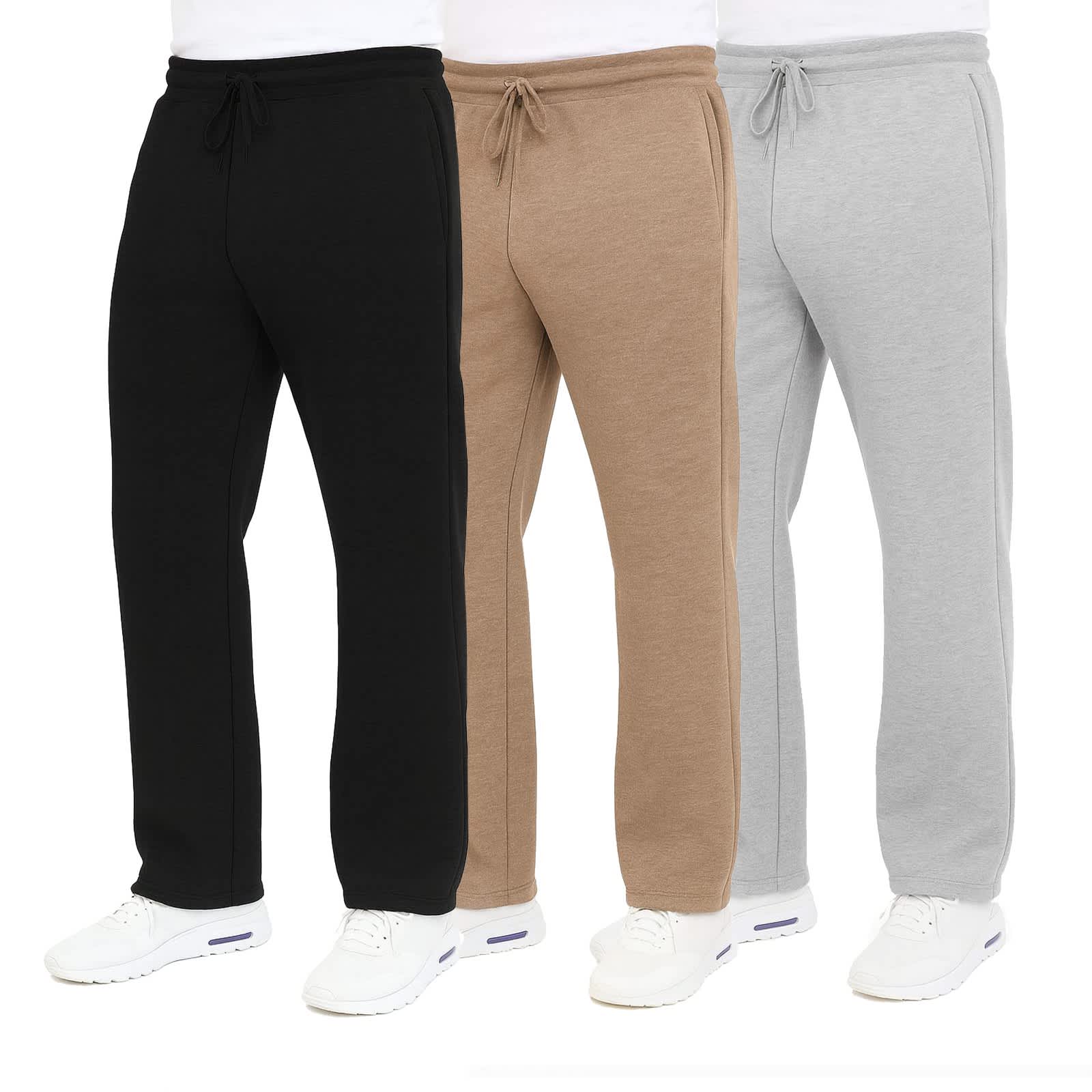 Blue Ice Men's Classic Heavyweight Fleece Sweatpants with Open Bottom - 3 Pack - Image 17