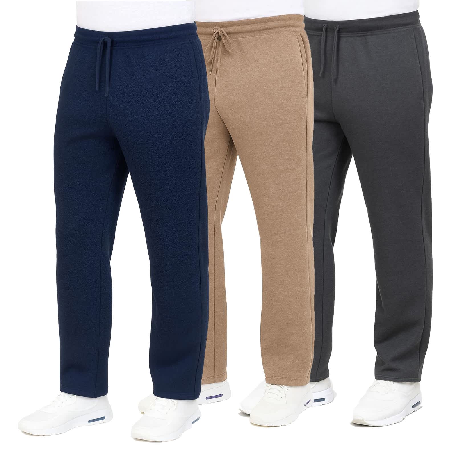 Blue Ice Men's Classic Heavyweight Fleece Sweatpants with Open Bottom - 3 Pack - Image 19