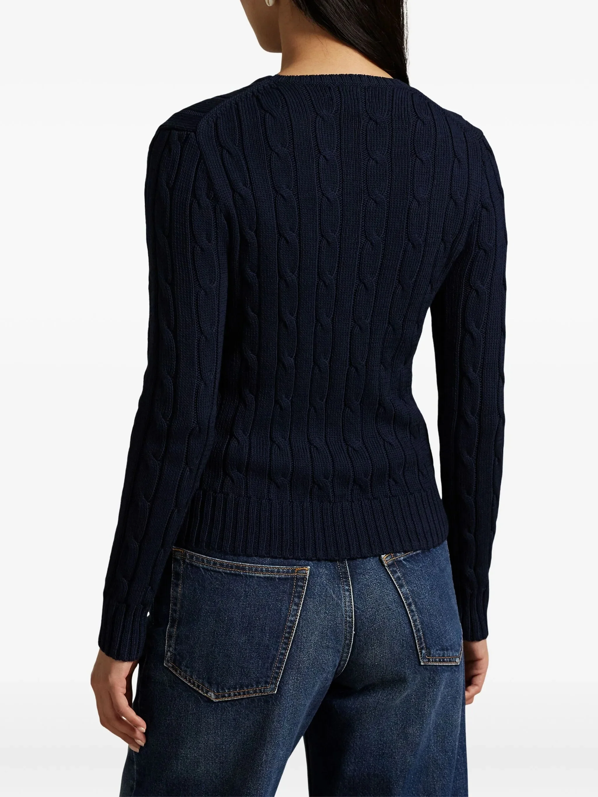 Blue Julianna Pullover Cable Knit Sweater - Image 4