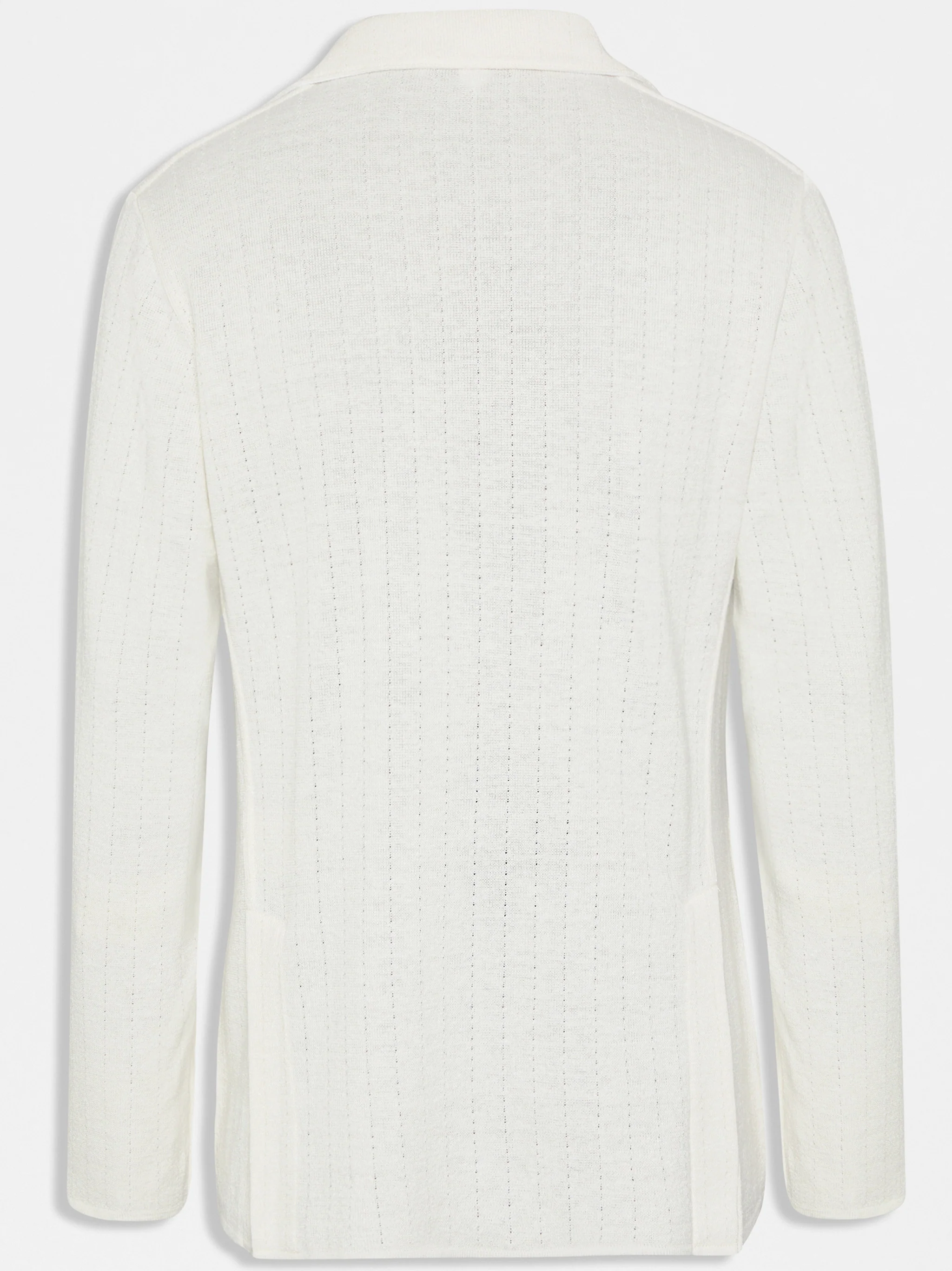 Blue Knitted Lightweight Linen Jacket - Image 2