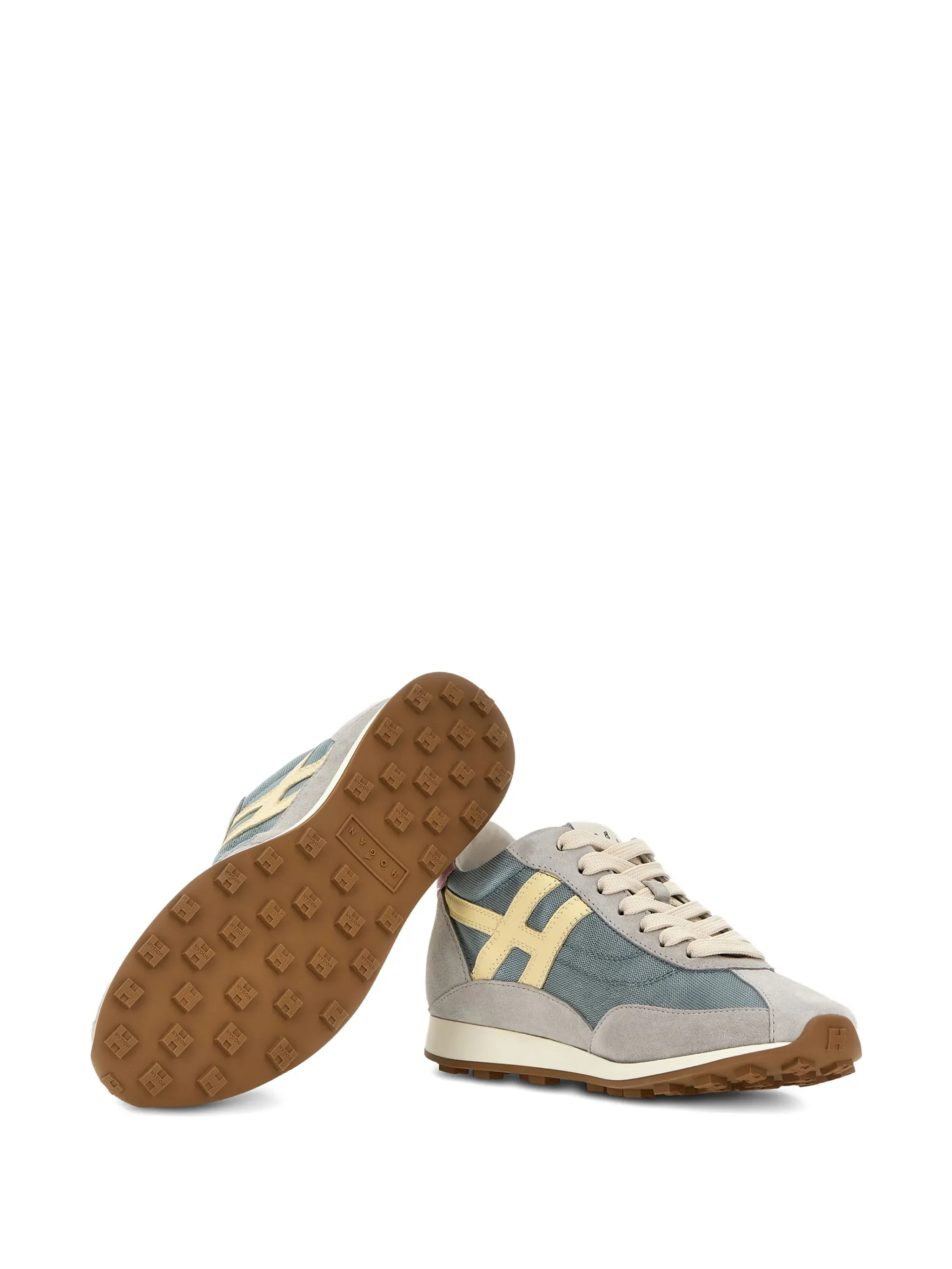 Blue Low-Profile Suede Mesh Retro Sneakers - Image 4