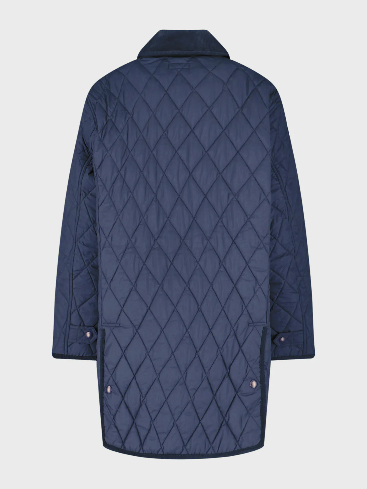 Blue Quilted Velvet Collar Recycled Jacket - Image 2