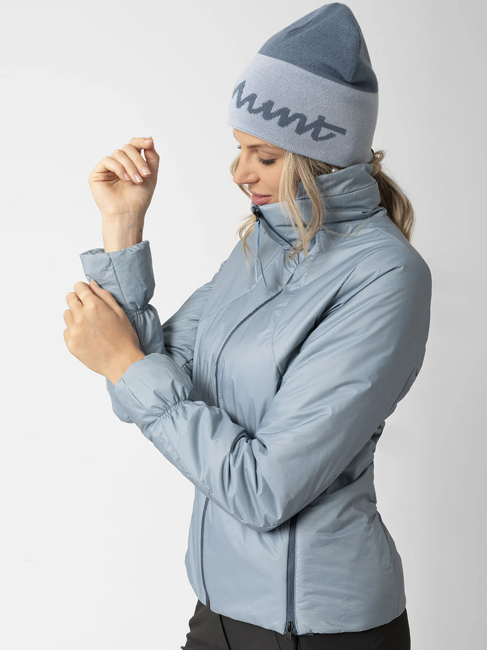 Blue Samuela Cashmere High-Collar Fitted Jacket - Image 2