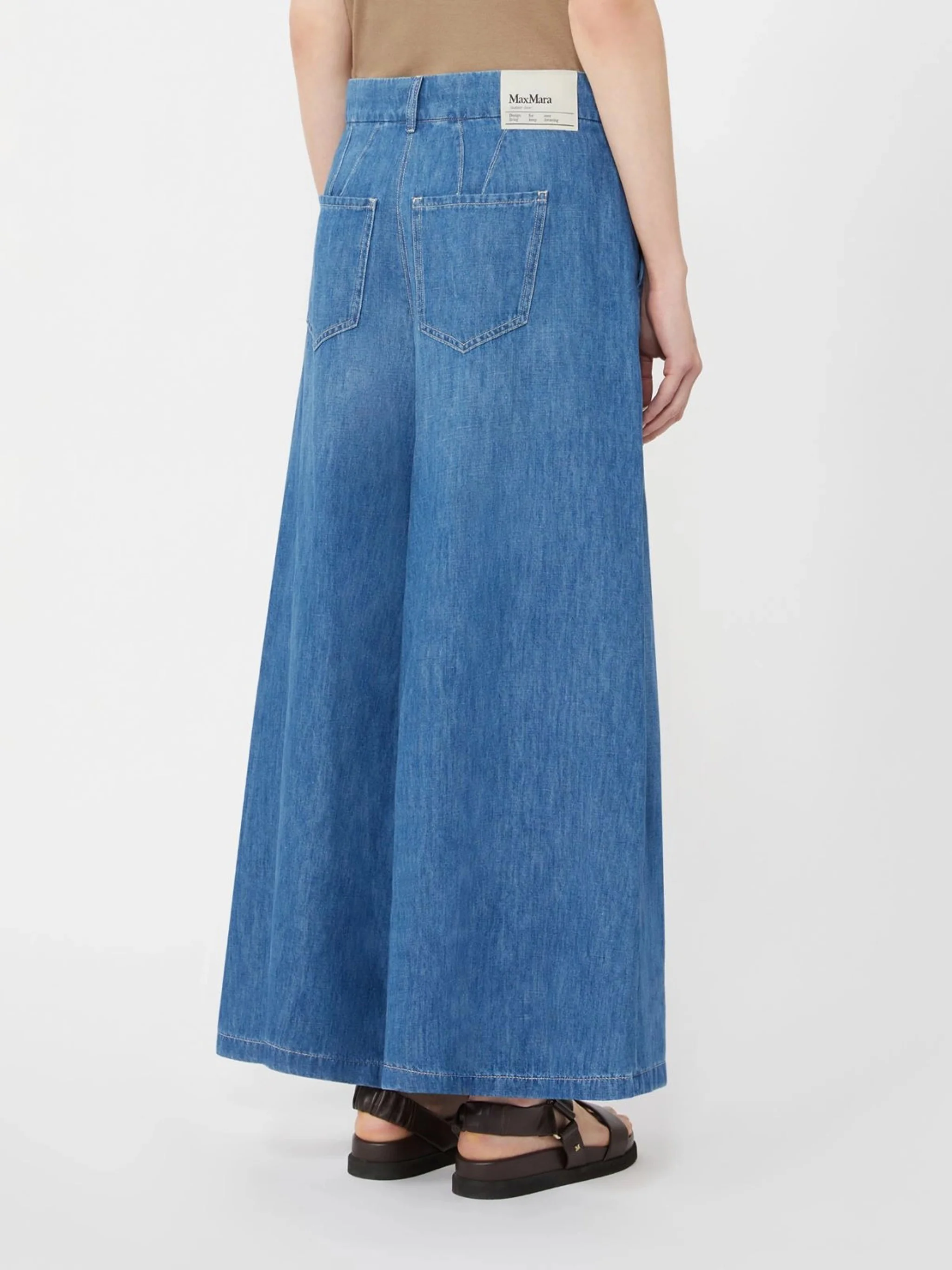 Blue Smmnastr Wide-Leg High Denim Culottes - Image 3