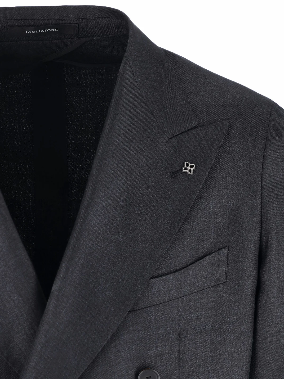 Blue Structured Double-Breasted Notch Lapel Jacket - Image 3