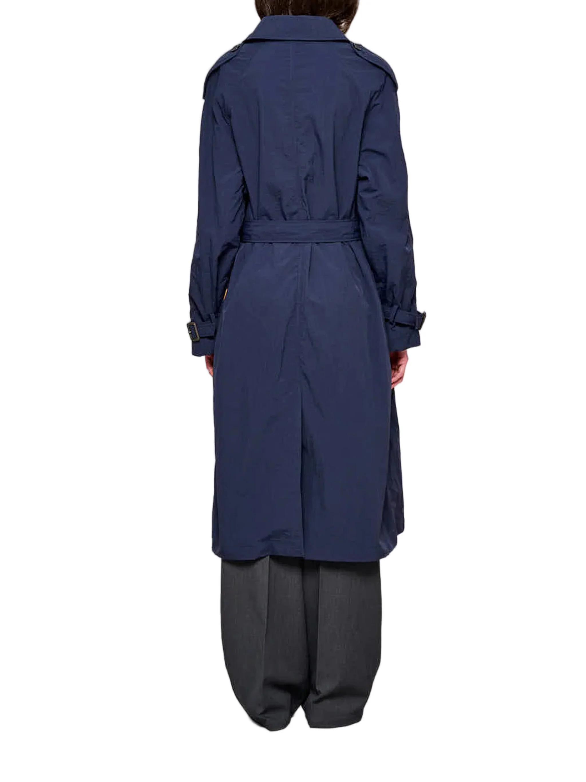 Blue Trench Compact Nylon Trench Coat - Image 2