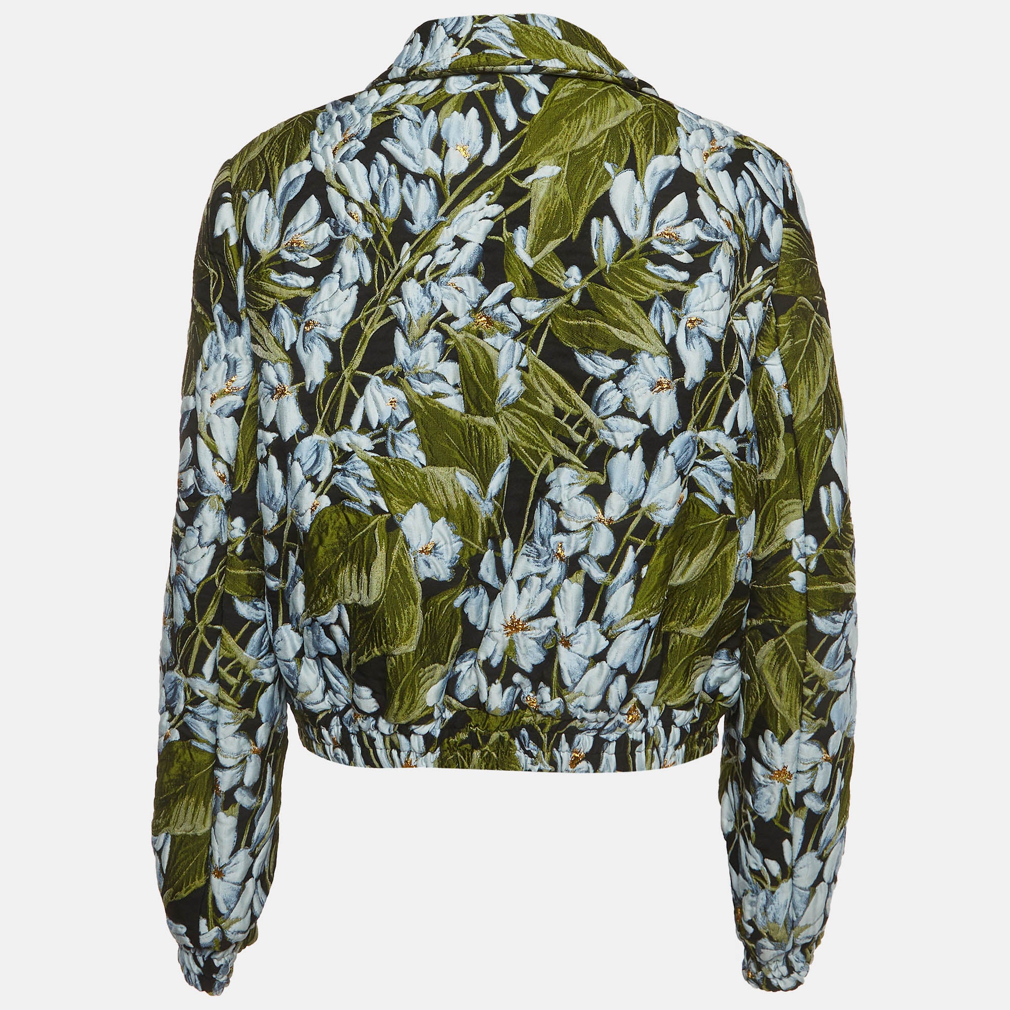 Blumarine Multicolour Floral Print Jacquard Zip-Up Bomber Jacket - Image 2