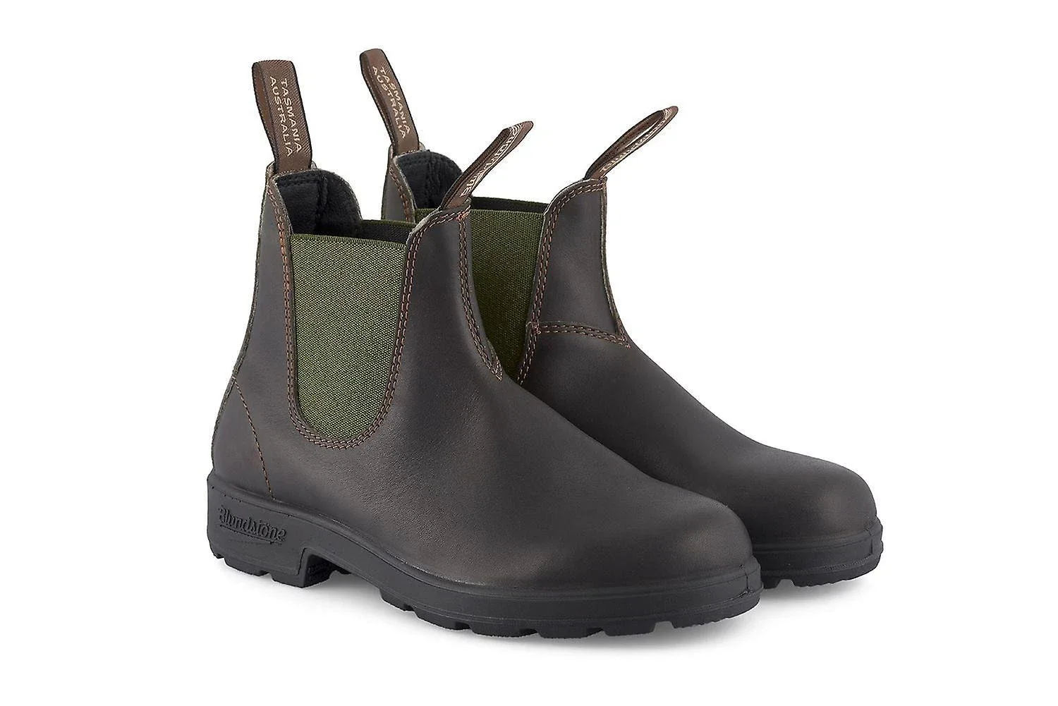 Blundstone 519 Boots Unisex Green Leather Round Toe Chelsea RHS3782