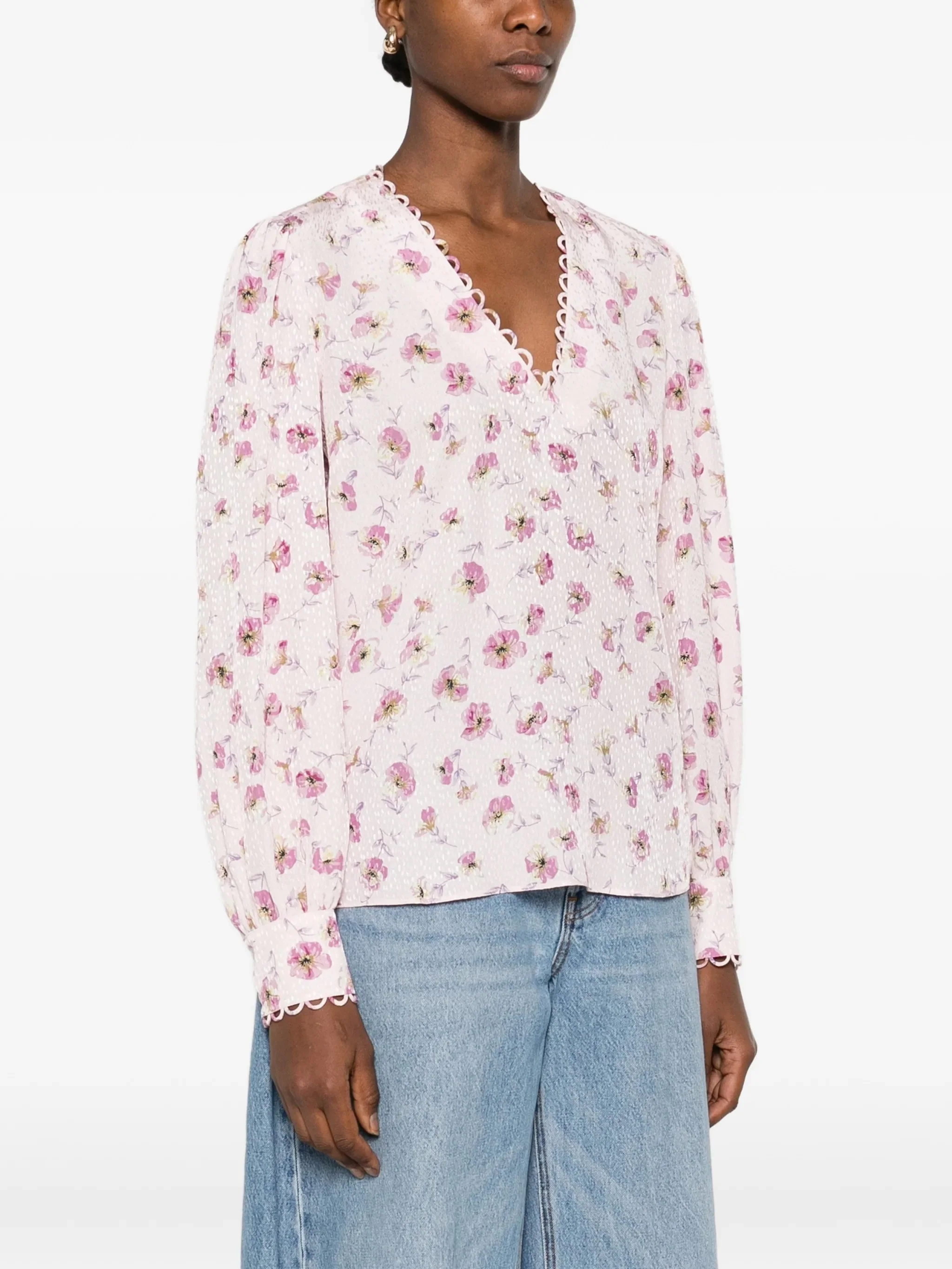 Blusa Stampa Fiore Lightweight Viscose Top - Image 3