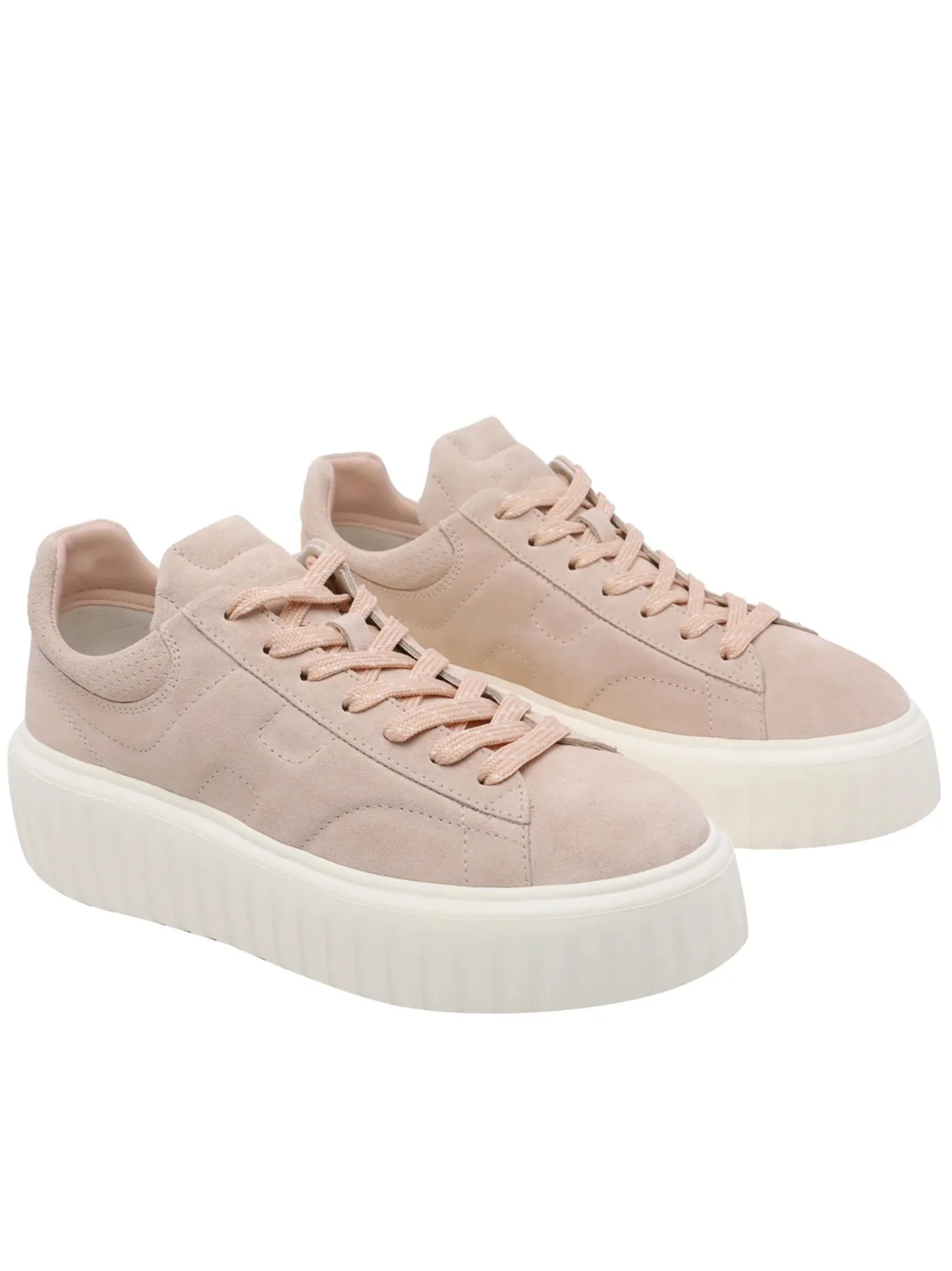 Blush Low-Top Suede Ribbed Sole Sneakers - Image 2