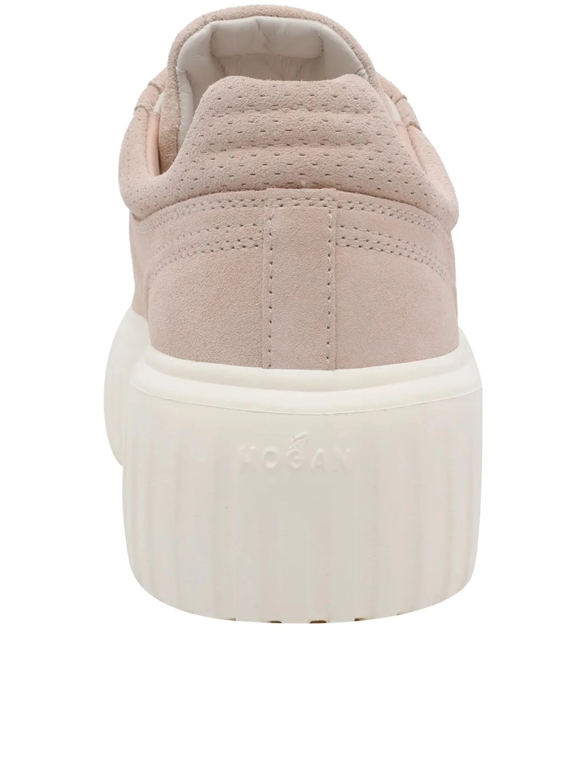 Blush Low-Top Suede Ribbed Sole Sneakers - Image 4
