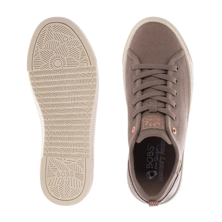 Bobs by Skechers Copa 114640-TPE Sneaker Womens B Taupe Platform Shoes RHS8459 - Image 5