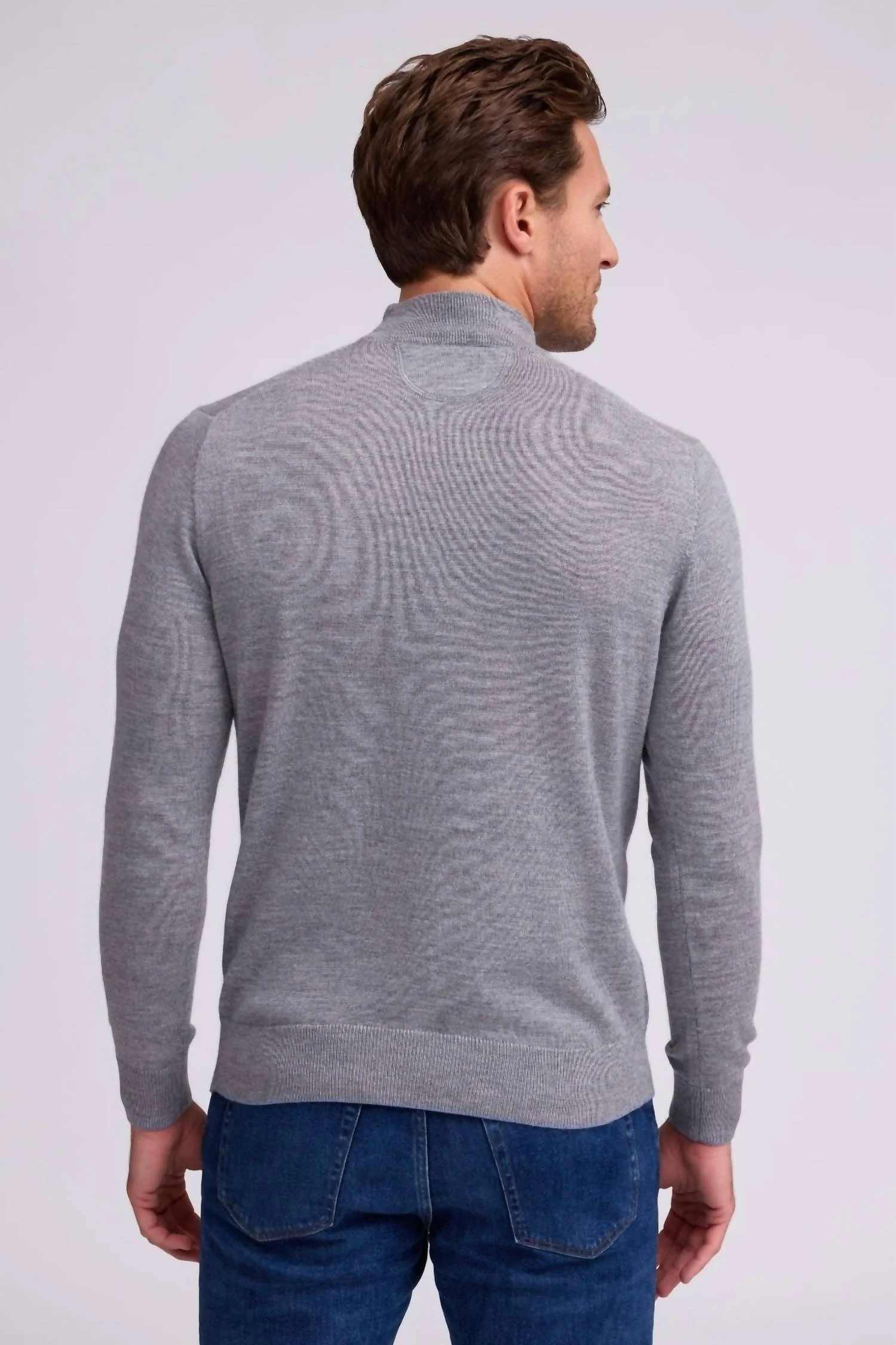 Bode Mock Neck Sweater In Platinum - Image 3