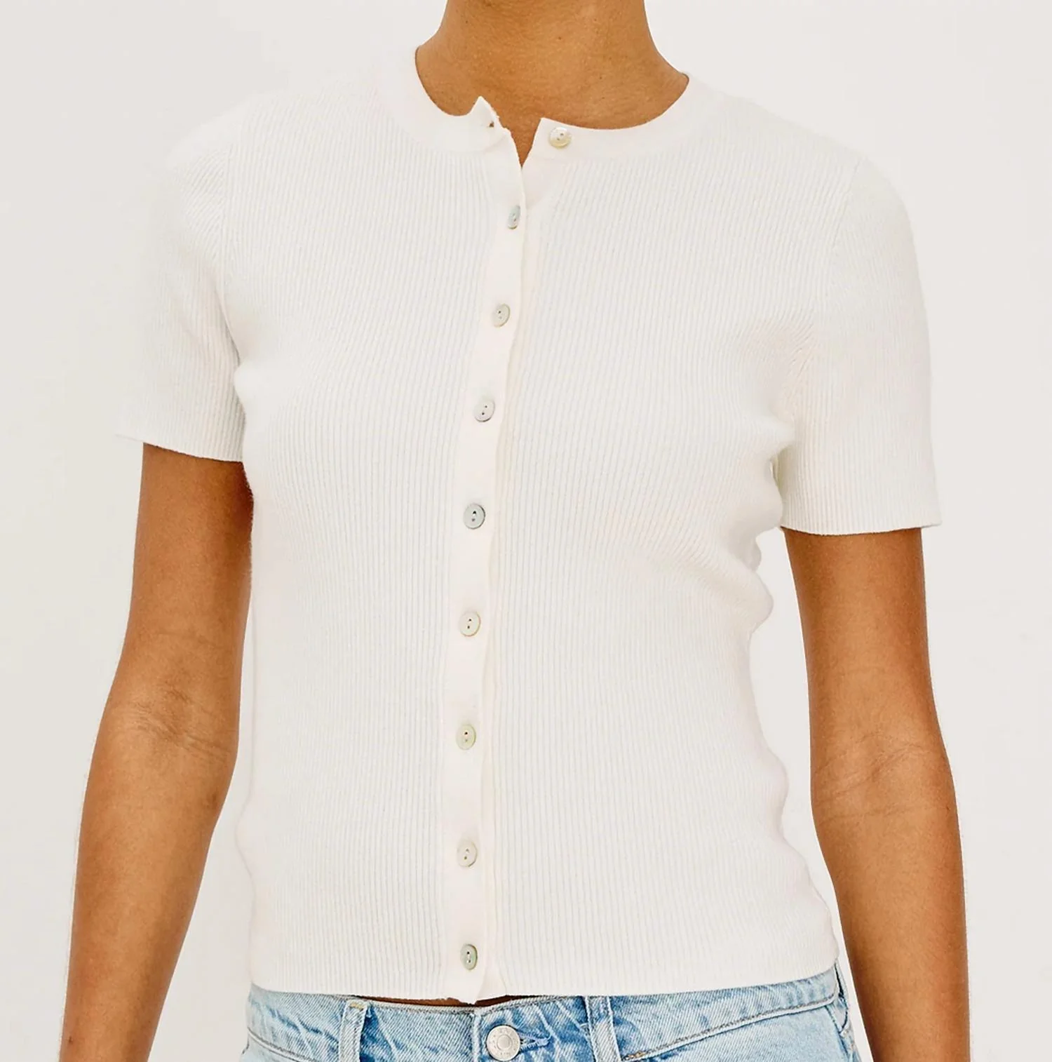 Bonnie Short Sleeve Top In Ivory