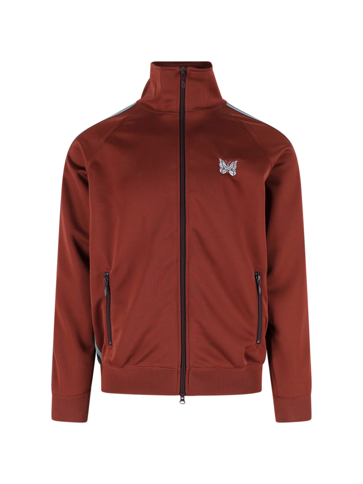 Bordeaux Poly Smooth Butterfly Zip Jacket