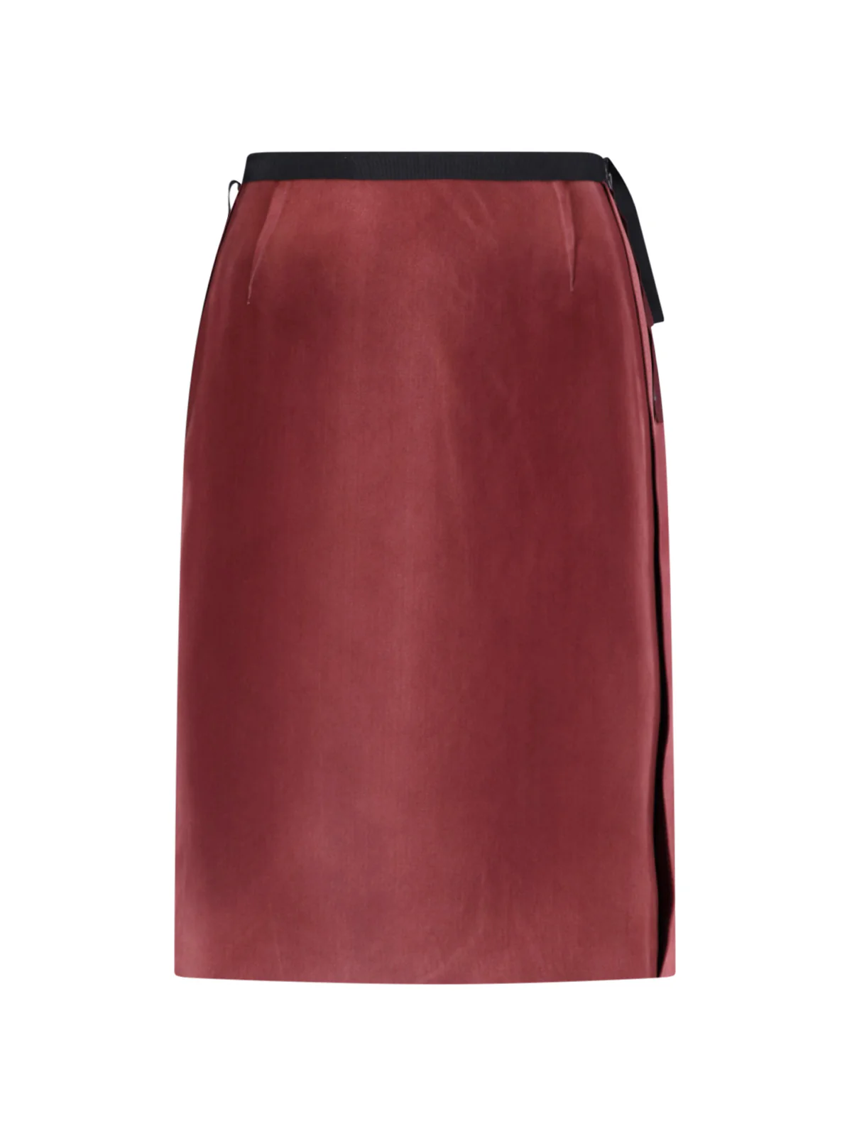 Bordeaux Viscose Midi Darts Skirt