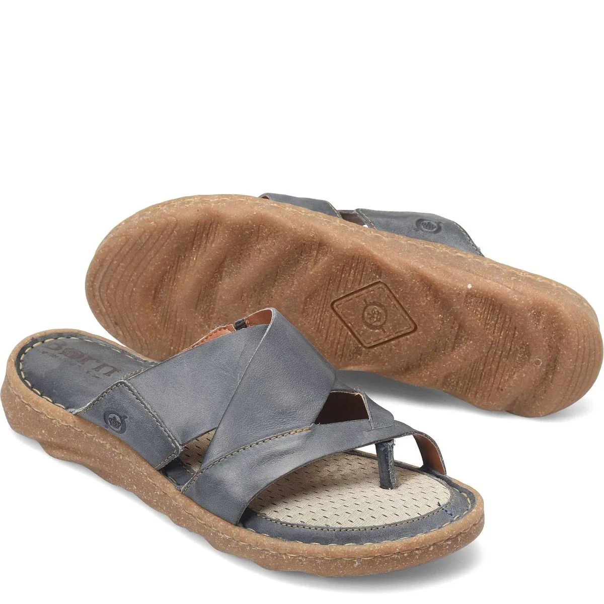 Born Sorja Sport BR0056634 Sandals Women's Navy Leather Slip On RHS8256 - Image 2