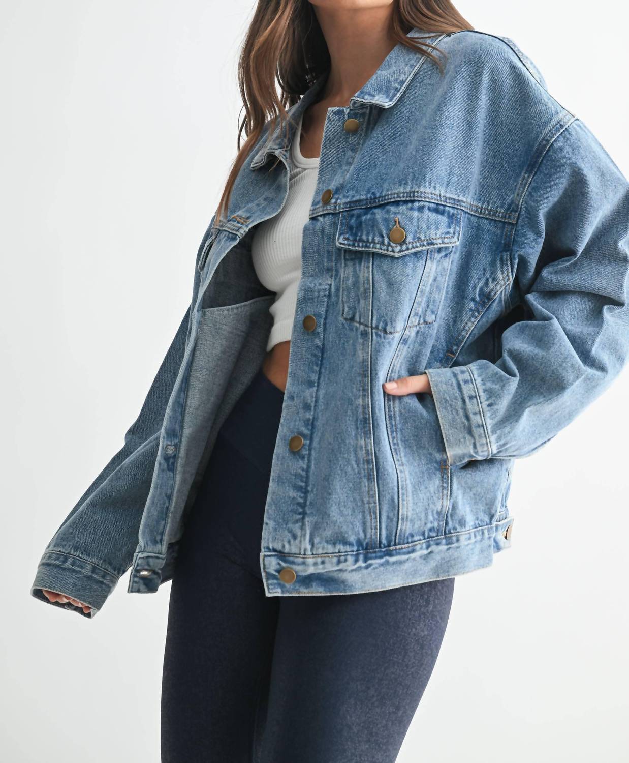 Boxy-Cut Denim Jacket In Blue - Image 2