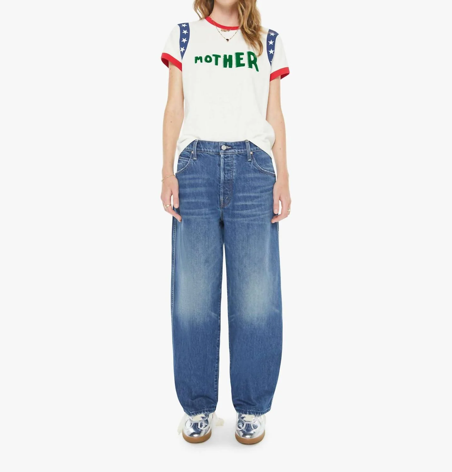 Boxy Goodie Inset Tee In Mother Stars - Image 5