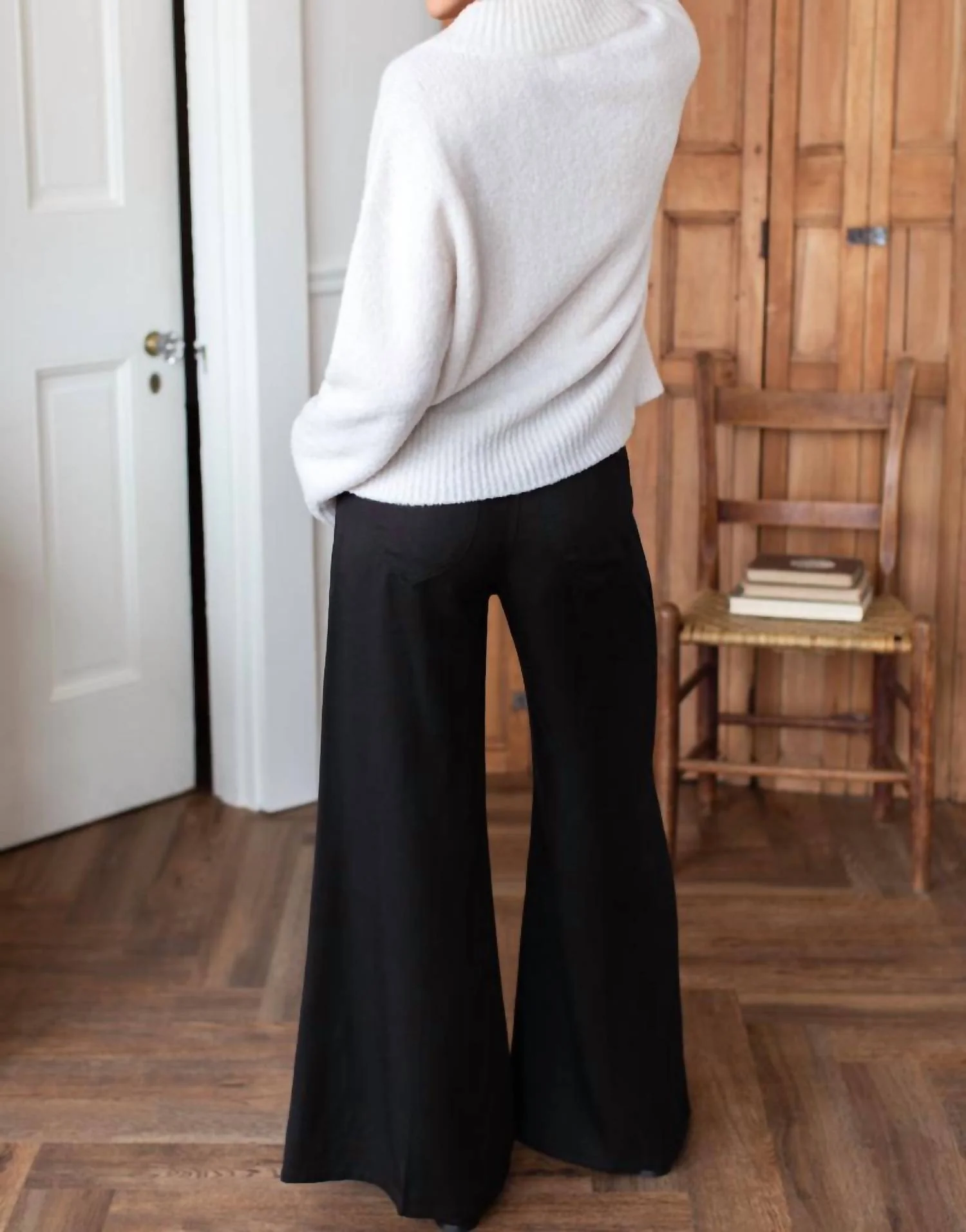 Boxy V Neck Sweater In Birch Wool - Image 2