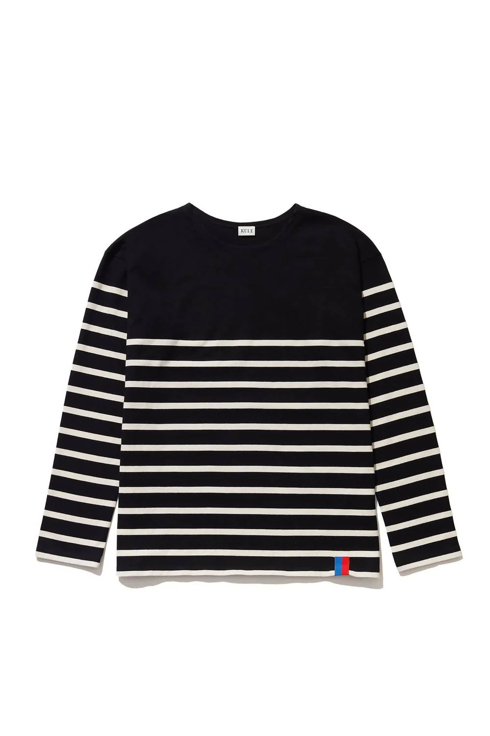 Boyfriend Long Sleeve Tee In Black/cream - Image 3