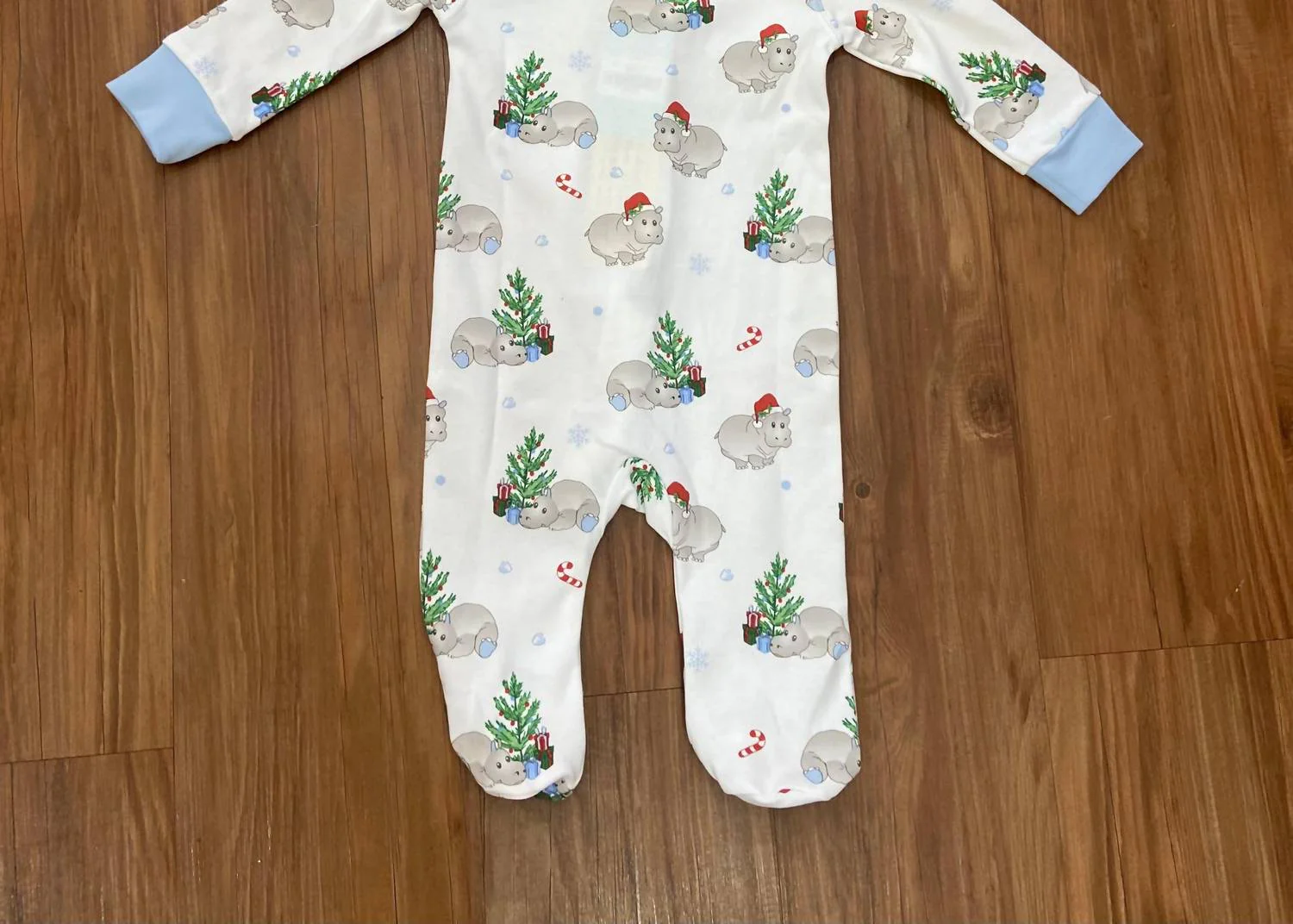 Boy's Footies One Piece In White/blue - Image 2