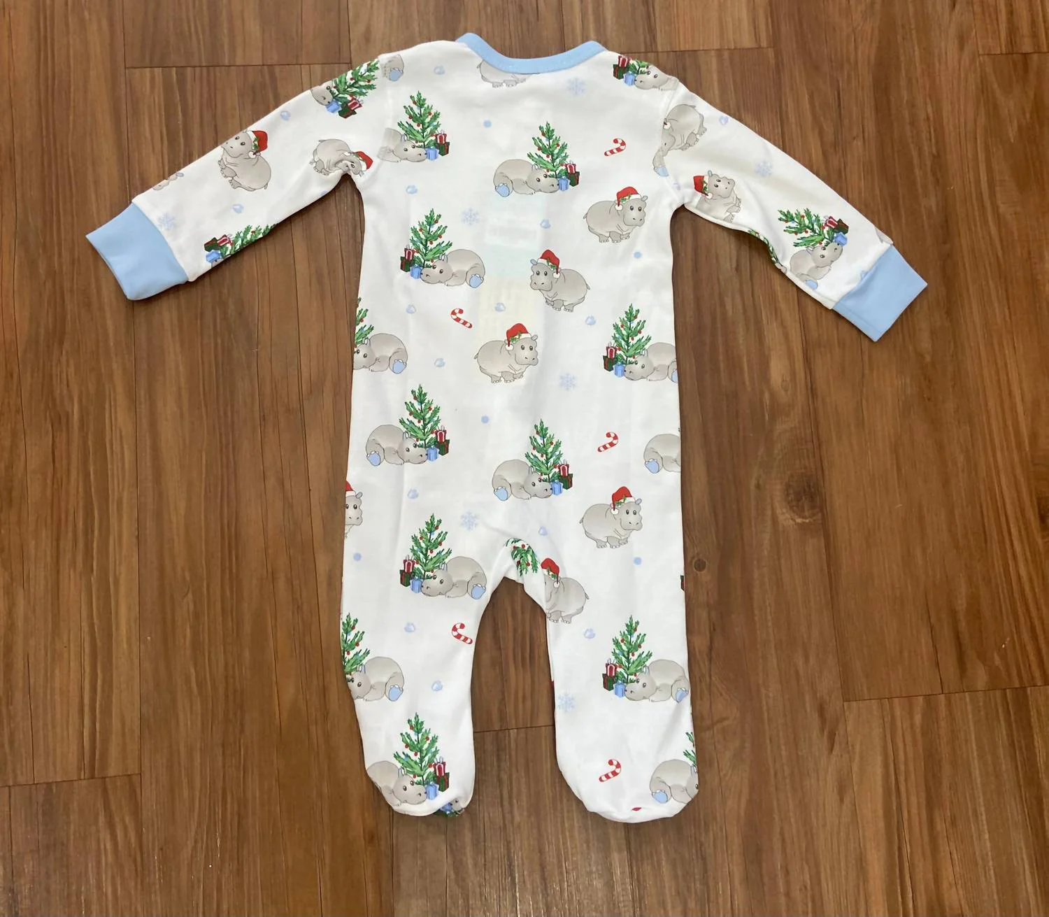 Boy's Footies One Piece In White/blue - Image 3