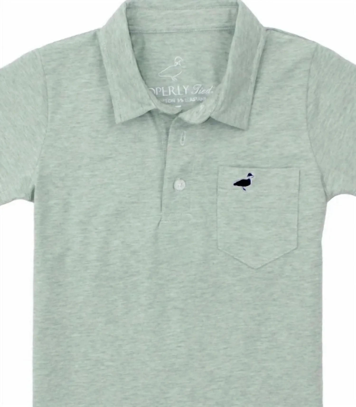 Boy's Harrison Pocket Polo In Seafoam - Image 2
