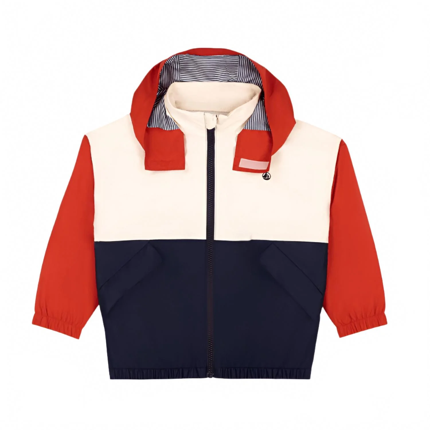 Boy's Hooded Jacket In Red Navy - Image 2