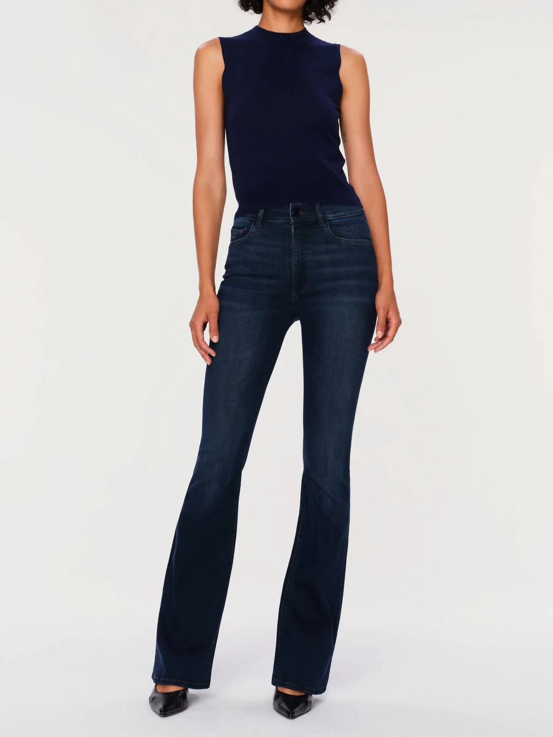Bridget Boot High Rise Instasculpt Crop Jeans In Dark Indigo - Image 2