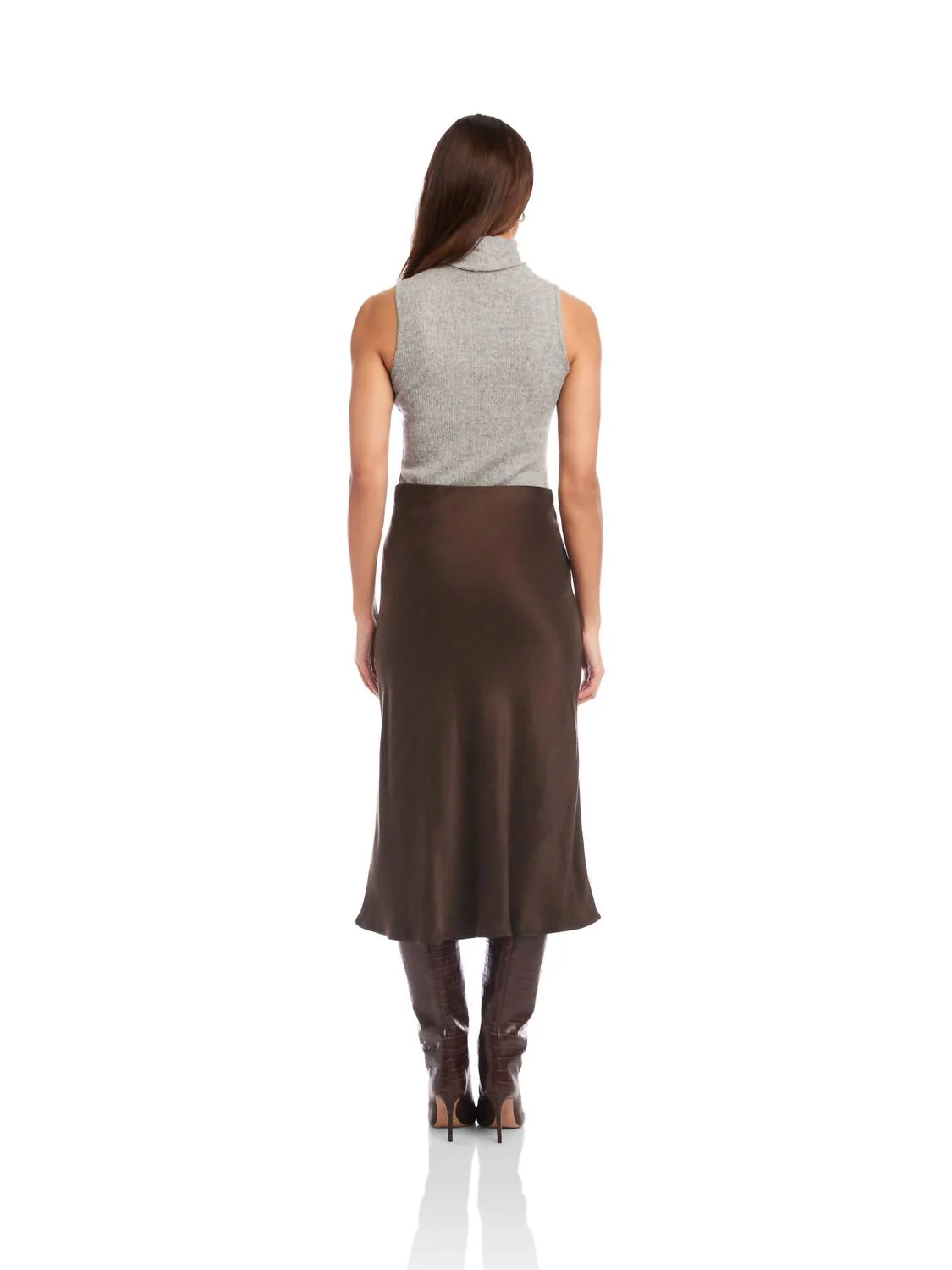 Brielle Midi Skirt In Brown - Image 2