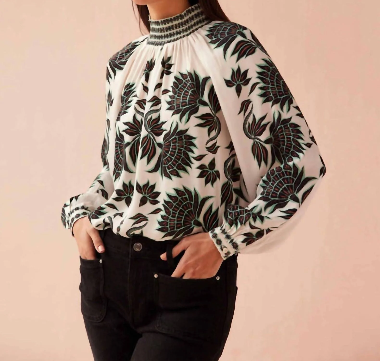 Brooke Relaxed Fit Blouse In Gia Macaroon - Image 4