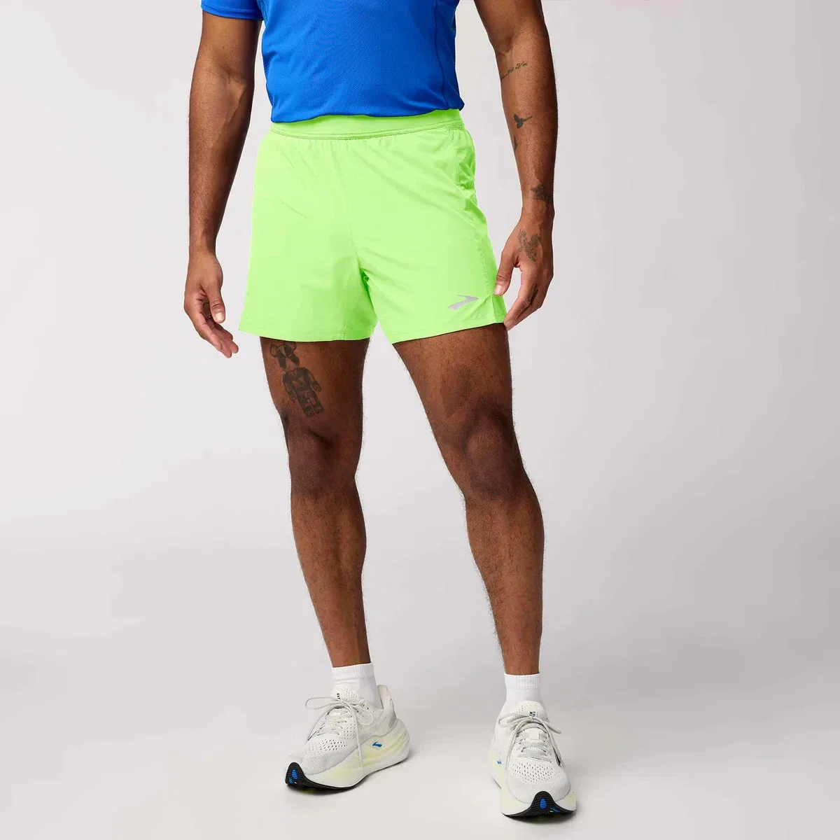 Brooks Journey Shorts Men's Neo Limeade 5" Mid Rse Elastic Waist DSGL1056 - Image 5