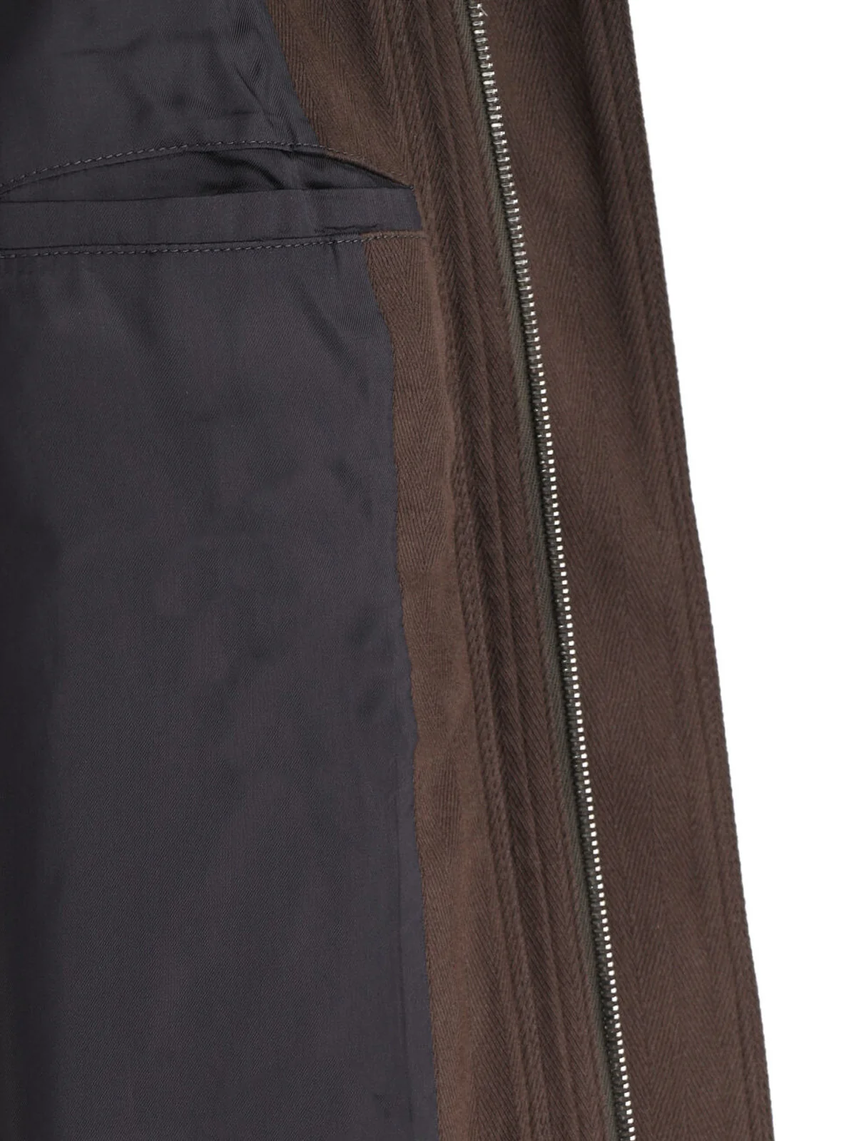 Brown Boxy Piped High-Collar Jacket - Image 4
