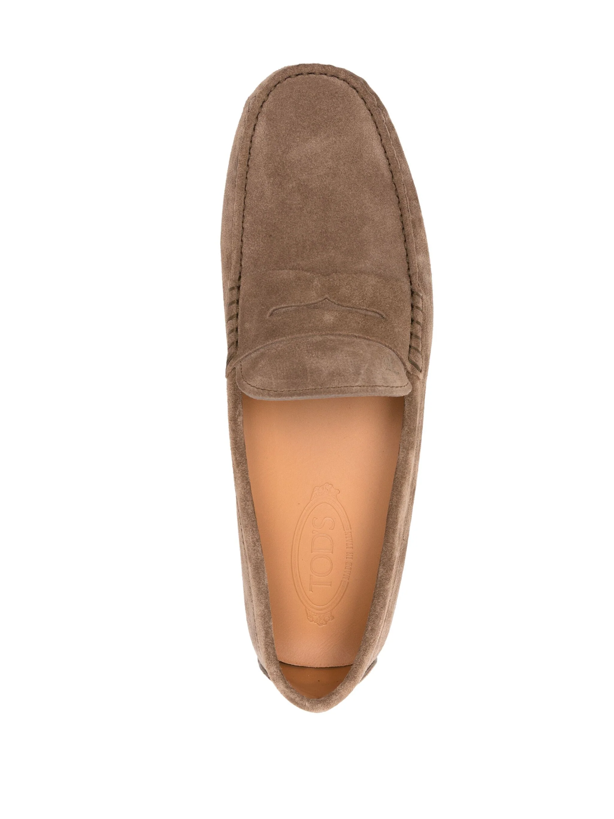 Brown Calzature Classic Soft Suede Loafers - Image 4