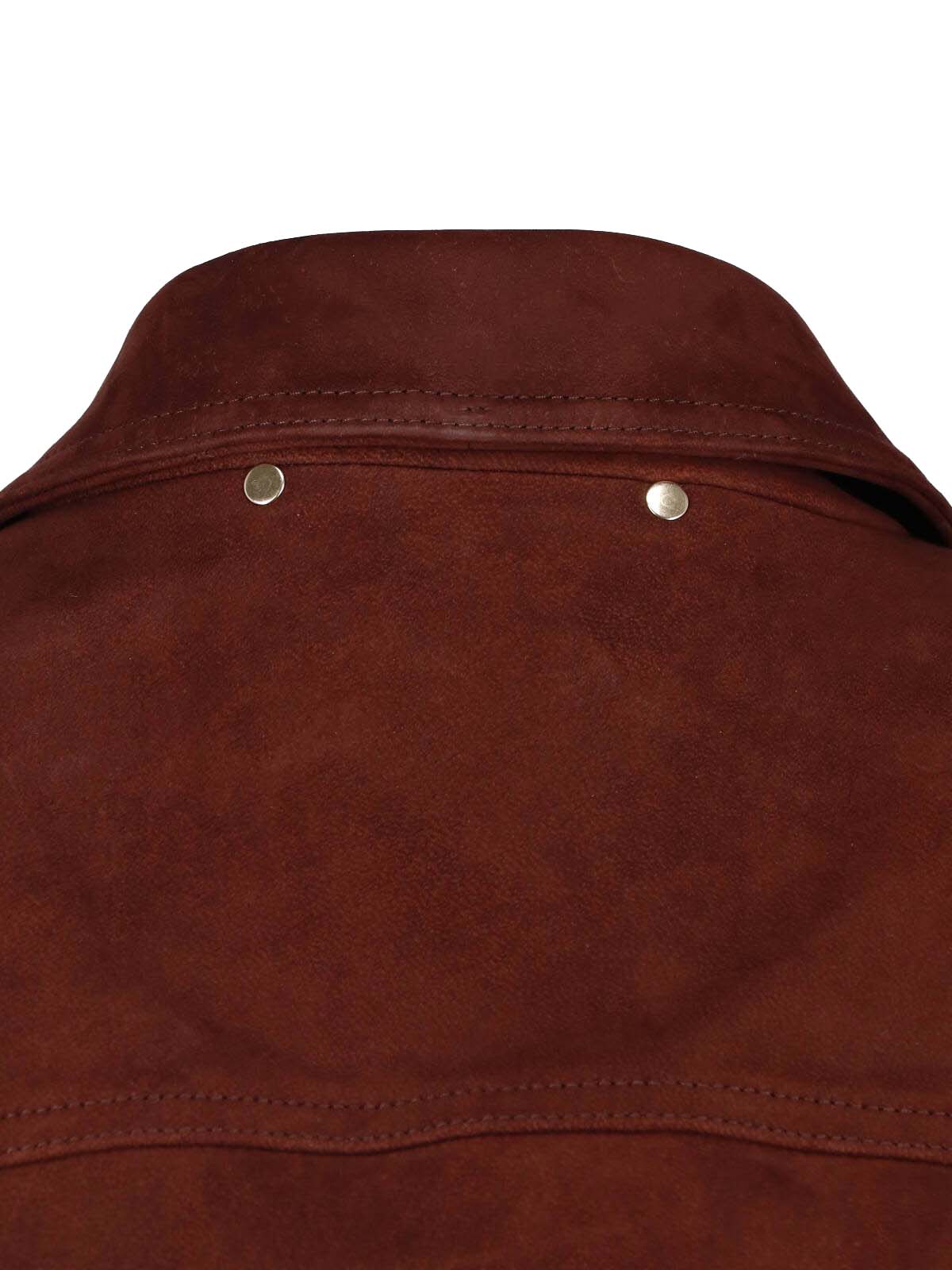 Brown Classic Collar Suede Jacket - Image 3
