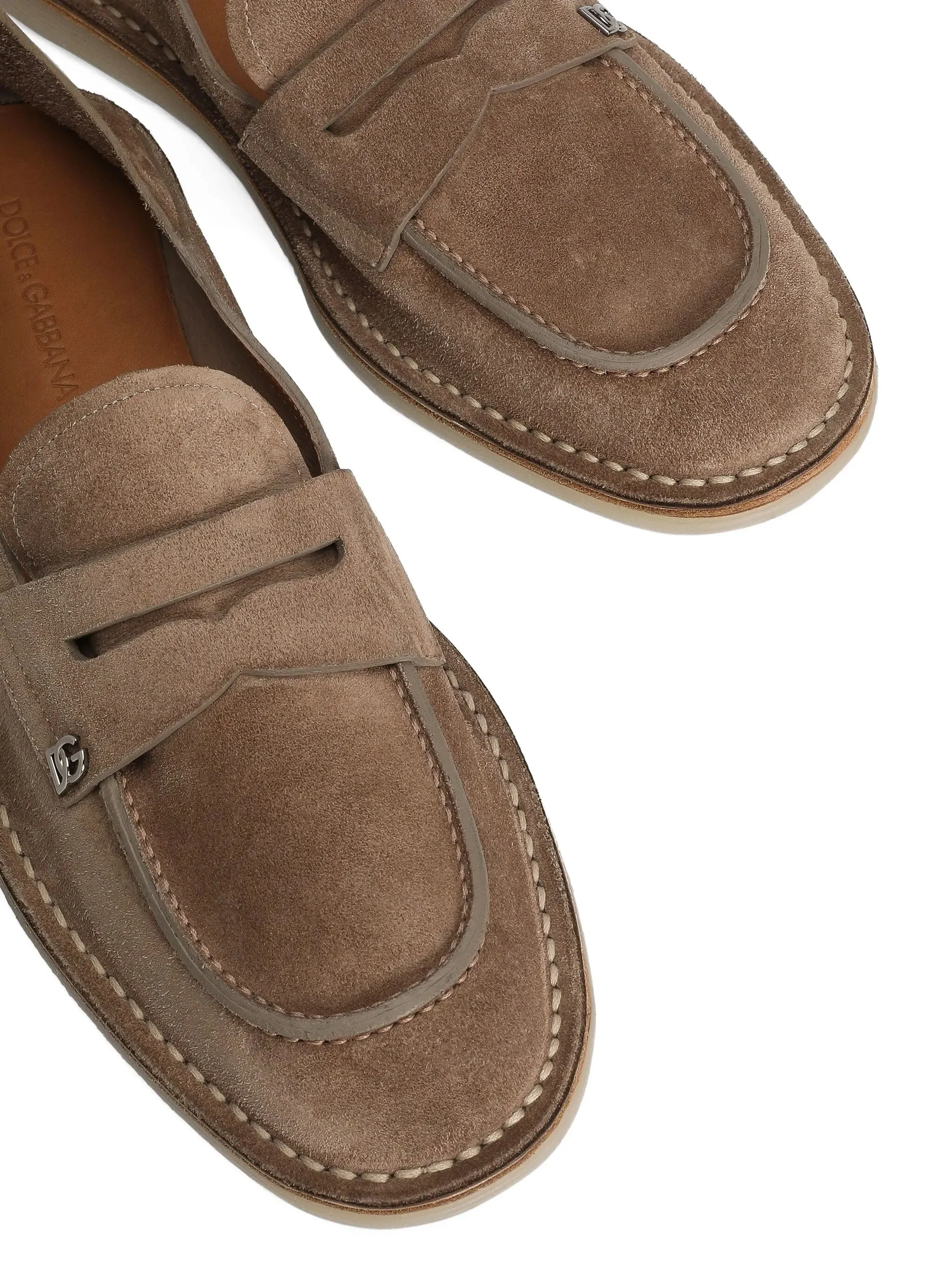 Brown Croba Suede Penny Strap Loafers - Image 3
