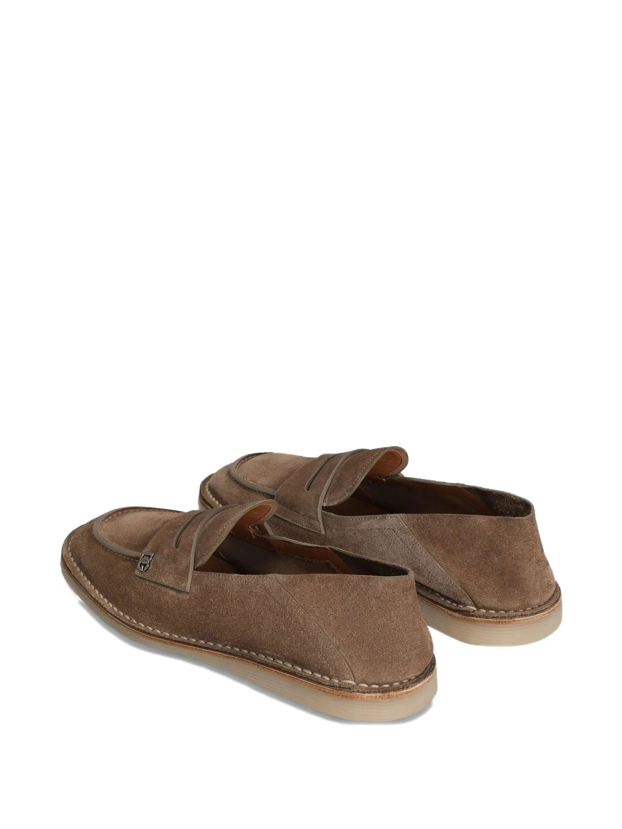 Brown Croba Suede Penny Strap Loafers - Image 4