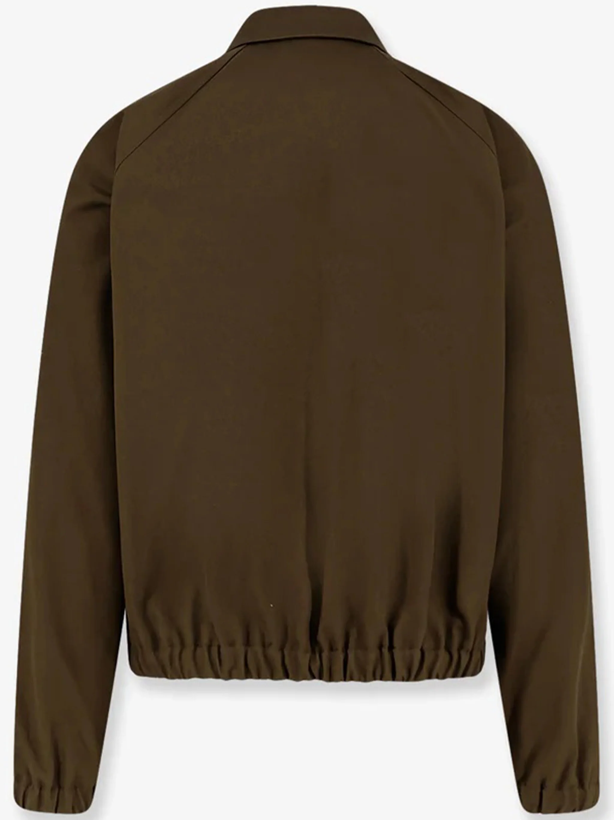 Brown Cropped Metallic-V Detail Casual Jacket - Image 2