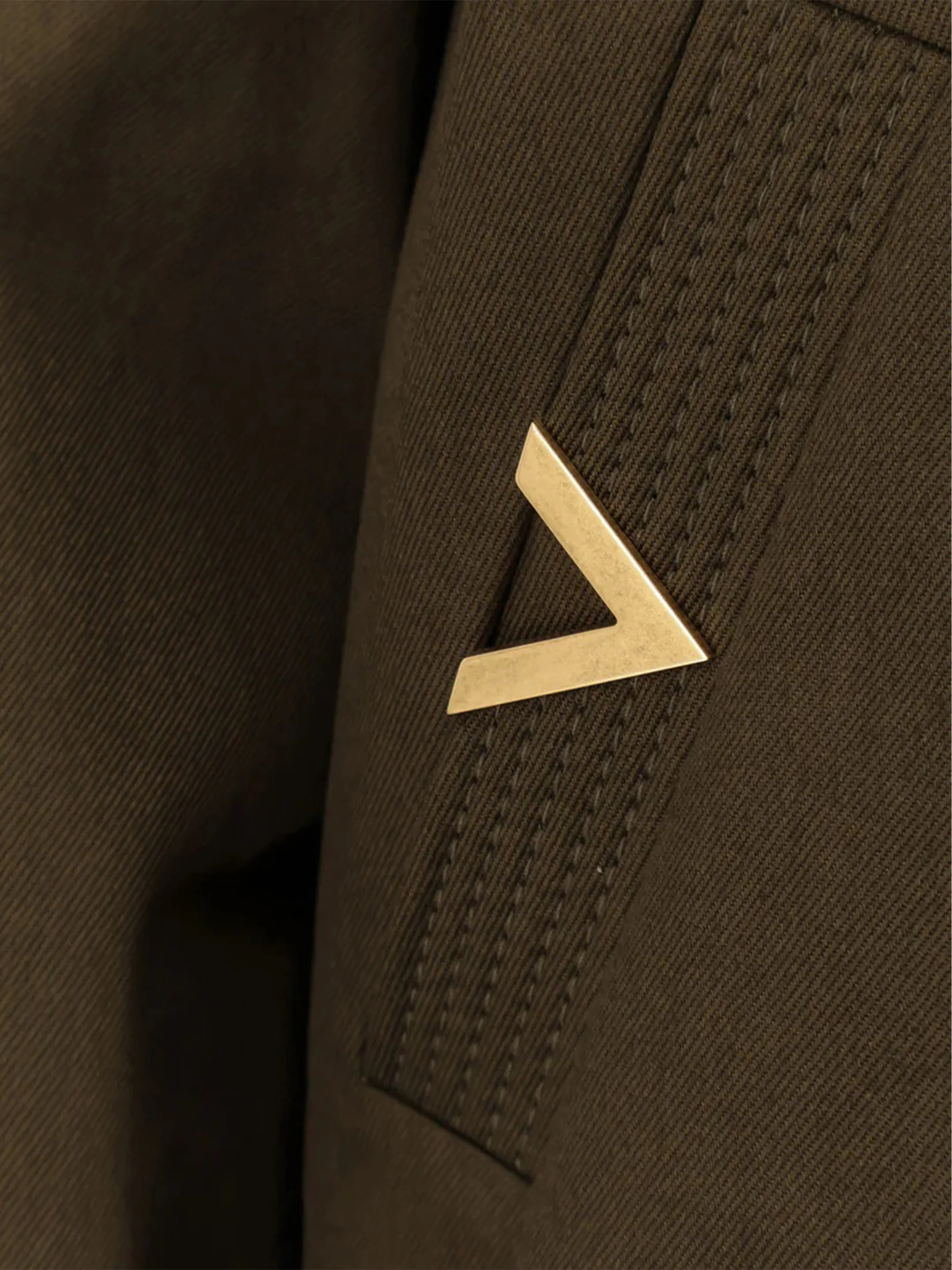 Brown Cropped Metallic-V Detail Casual Jacket - Image 3