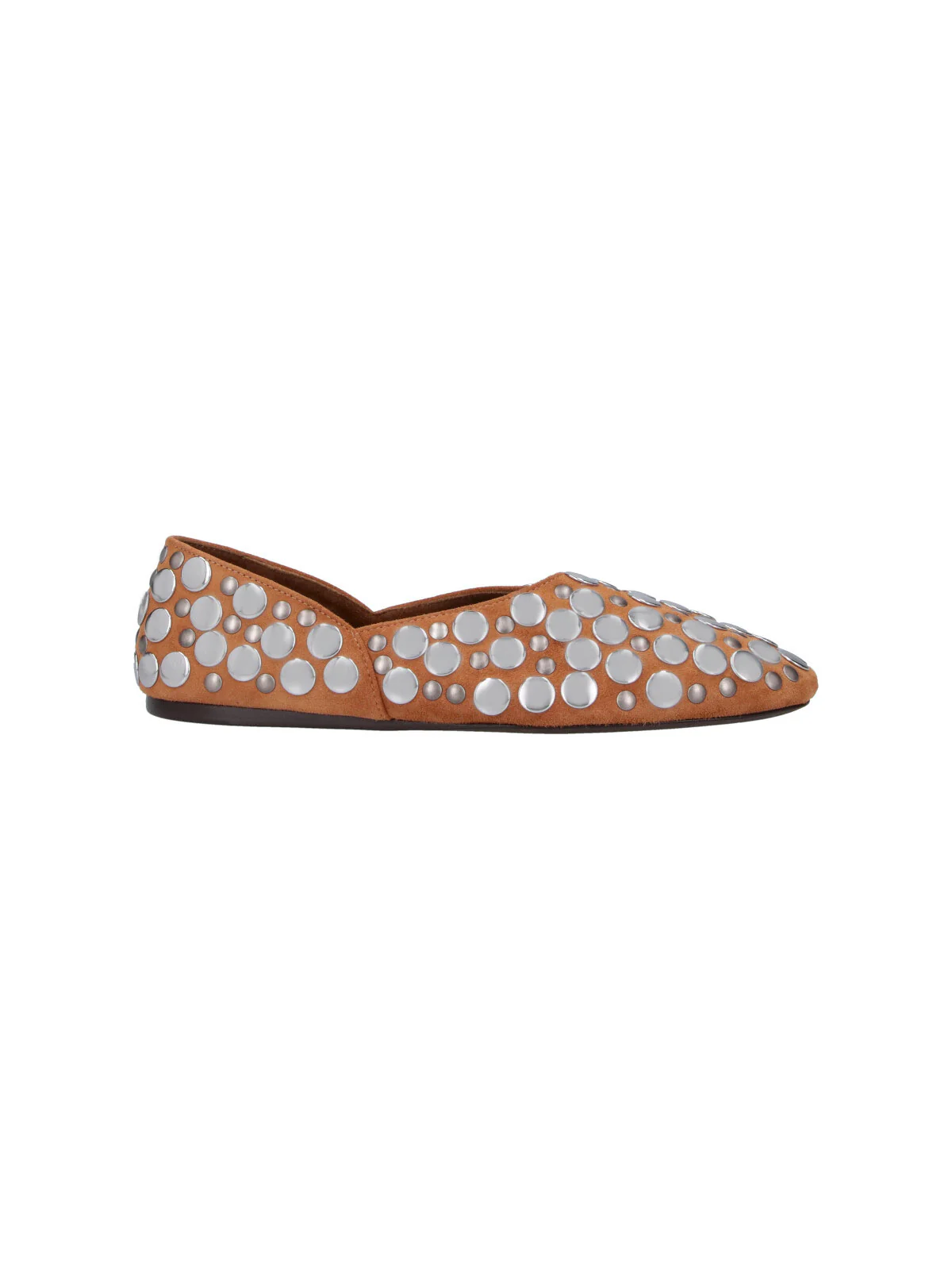 Brown Jane Studs Pointed-Toe Flats