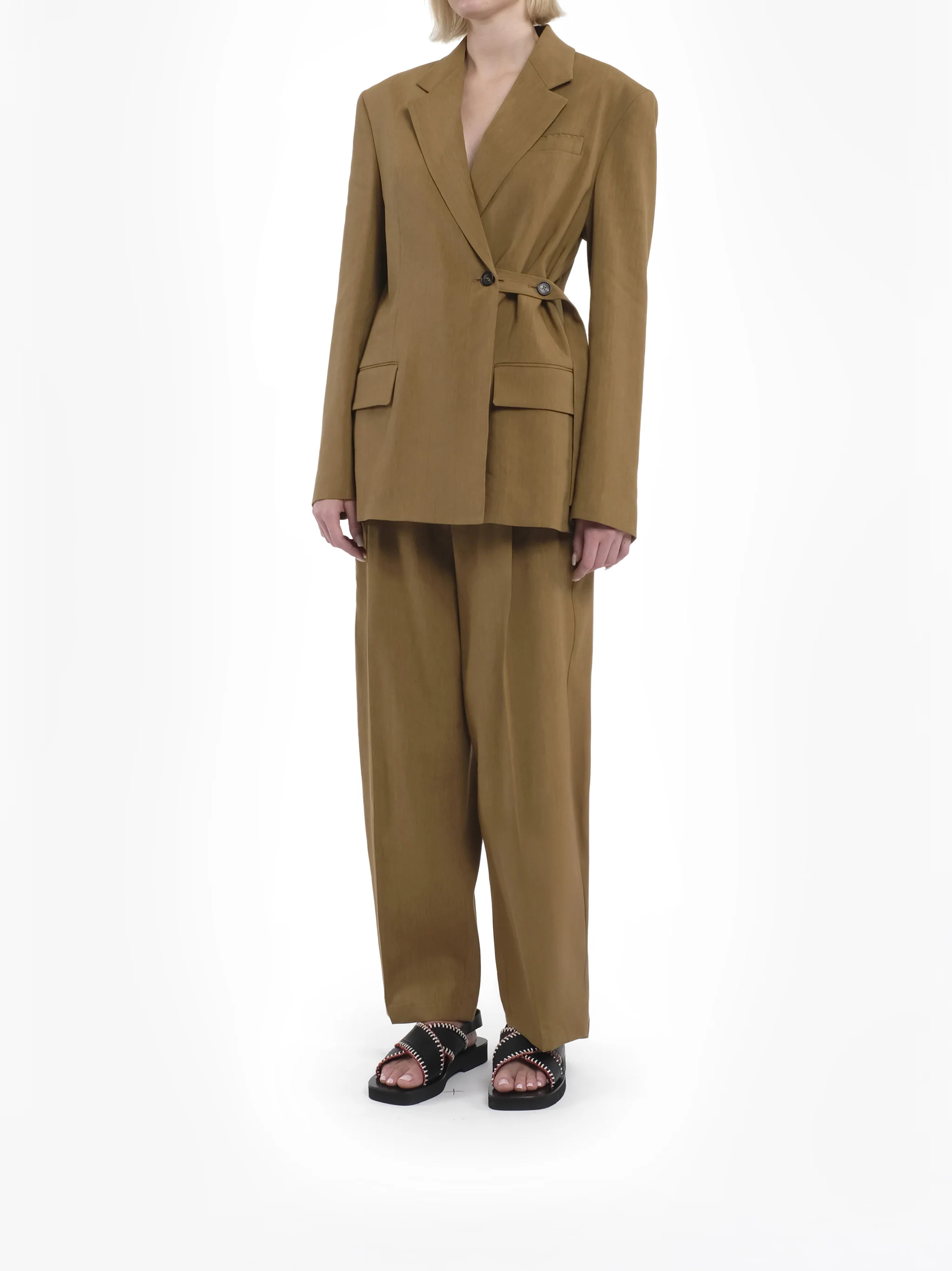 Brown Omega Tailored Structured Blazer - Image 3