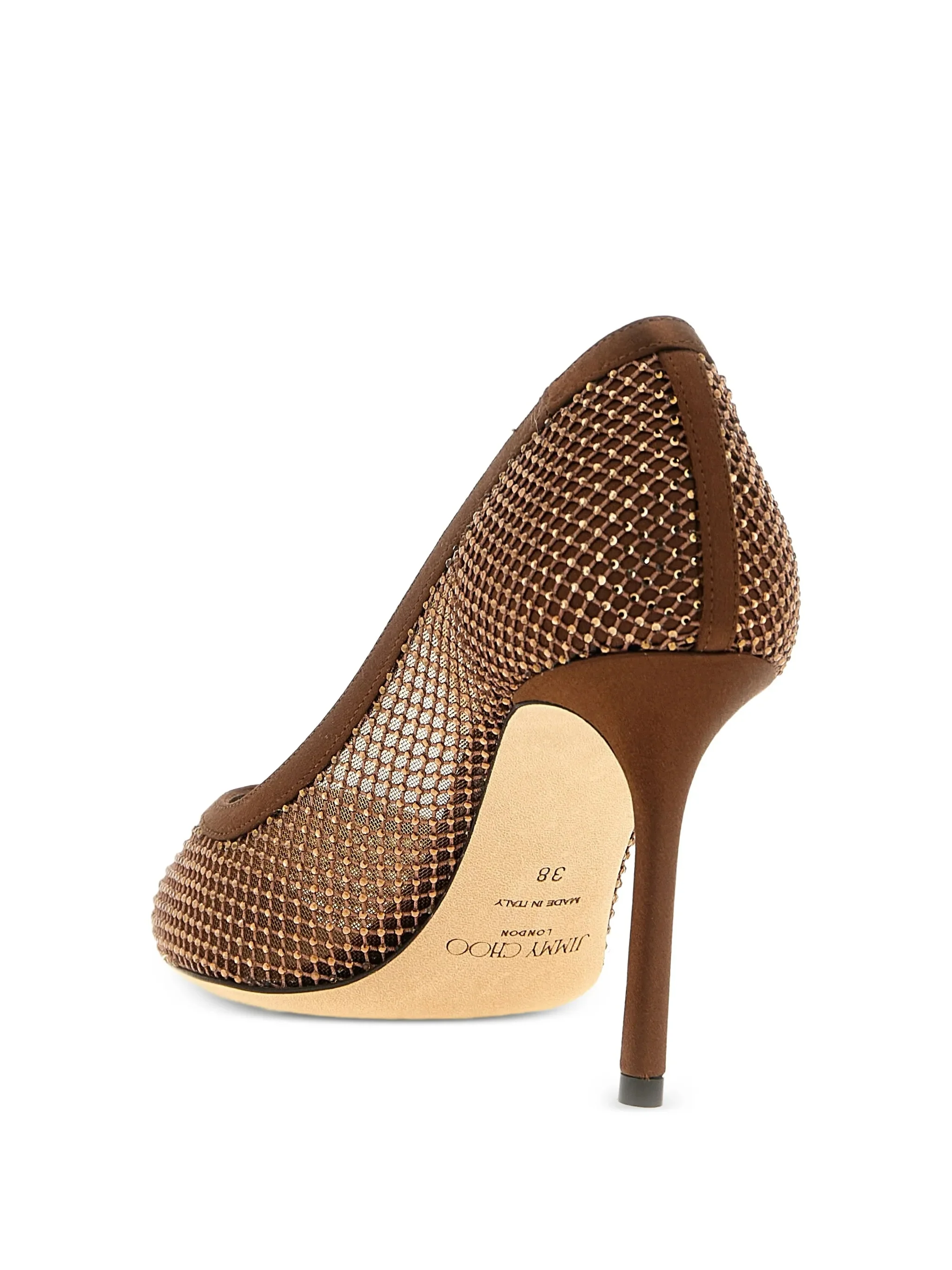 Brown Romy 85 Mesh Pointed Pumps - Image 3