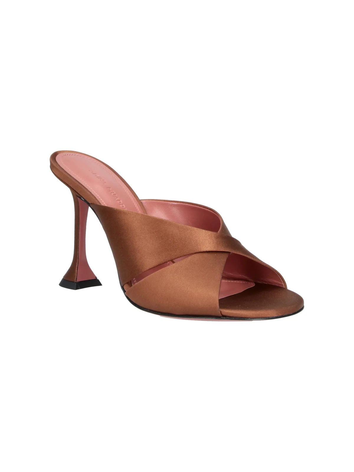 Brown Salma Crisscross Satin Mules - Image 2