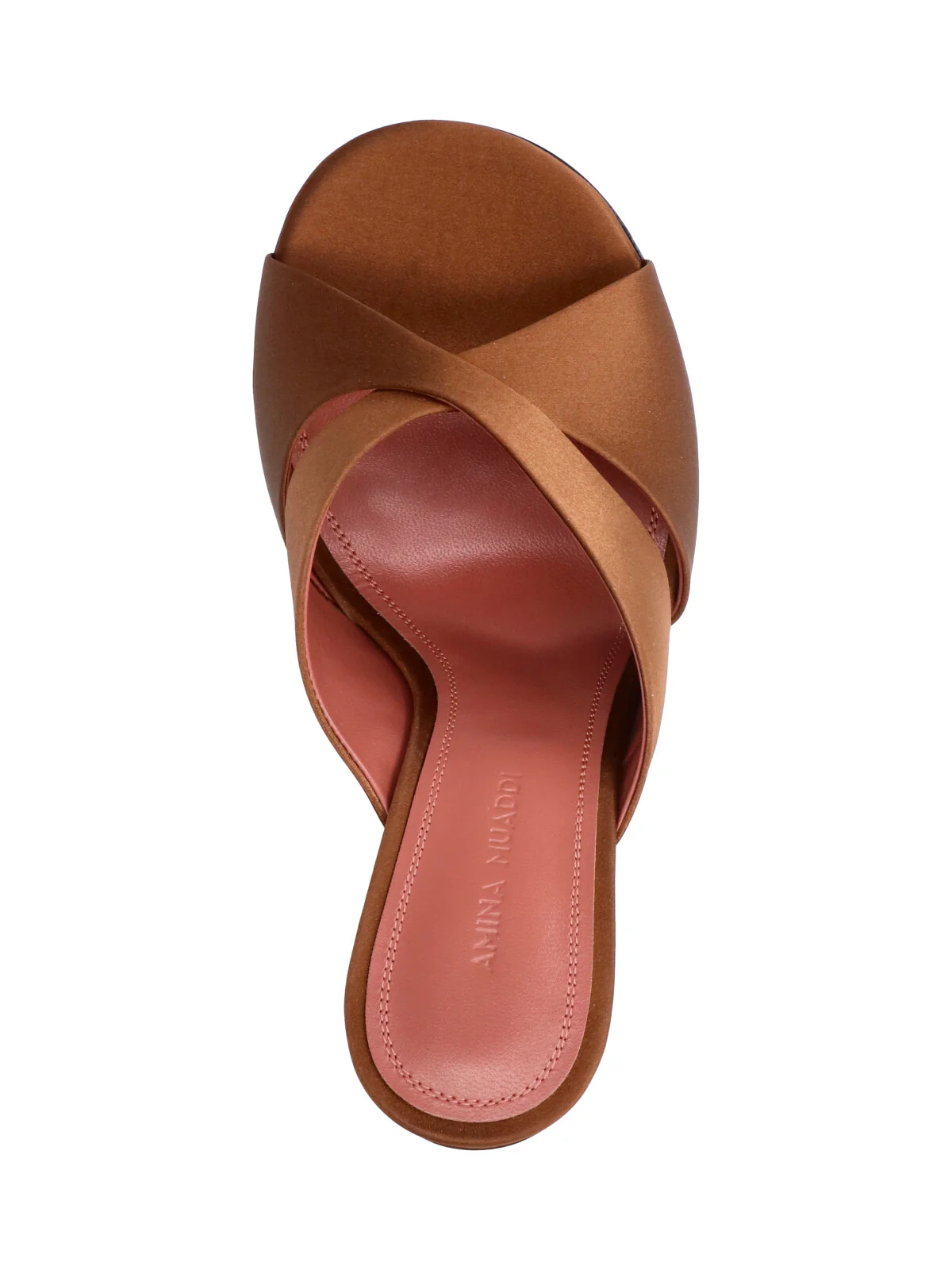 Brown Salma Crisscross Satin Mules - Image 5