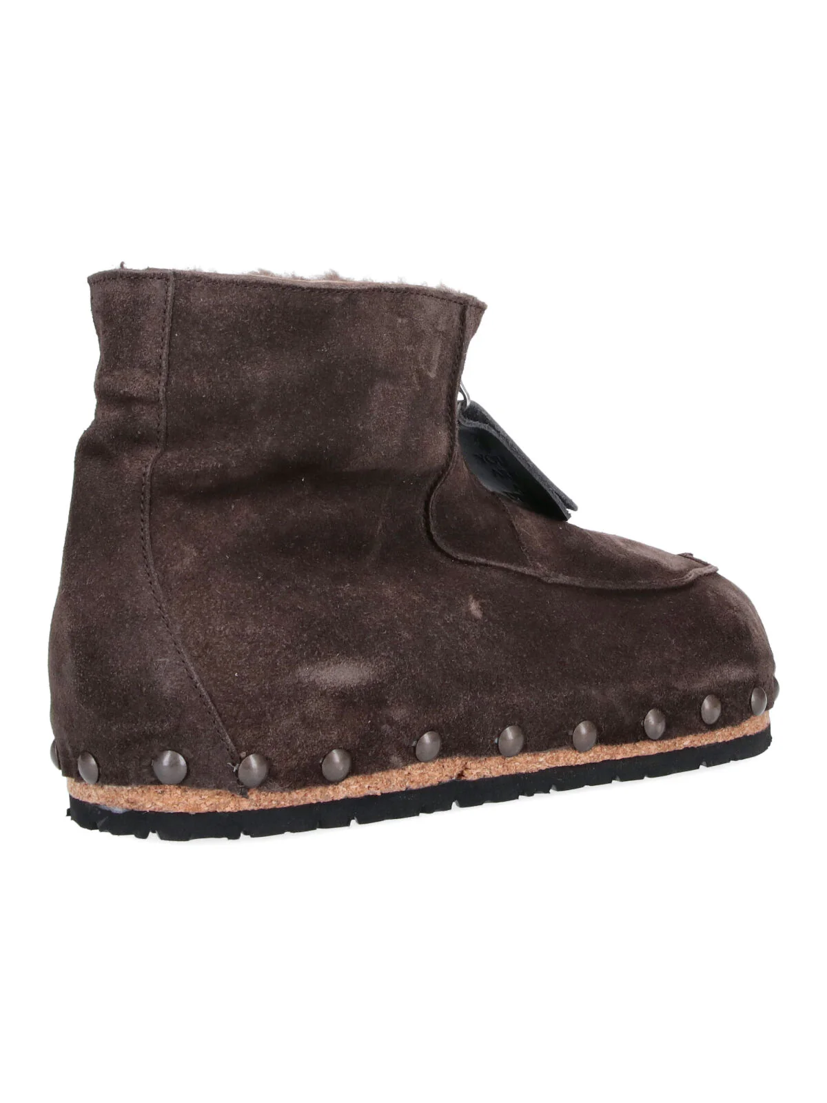 Brown Studded Suede High-Top Boots - Image 4