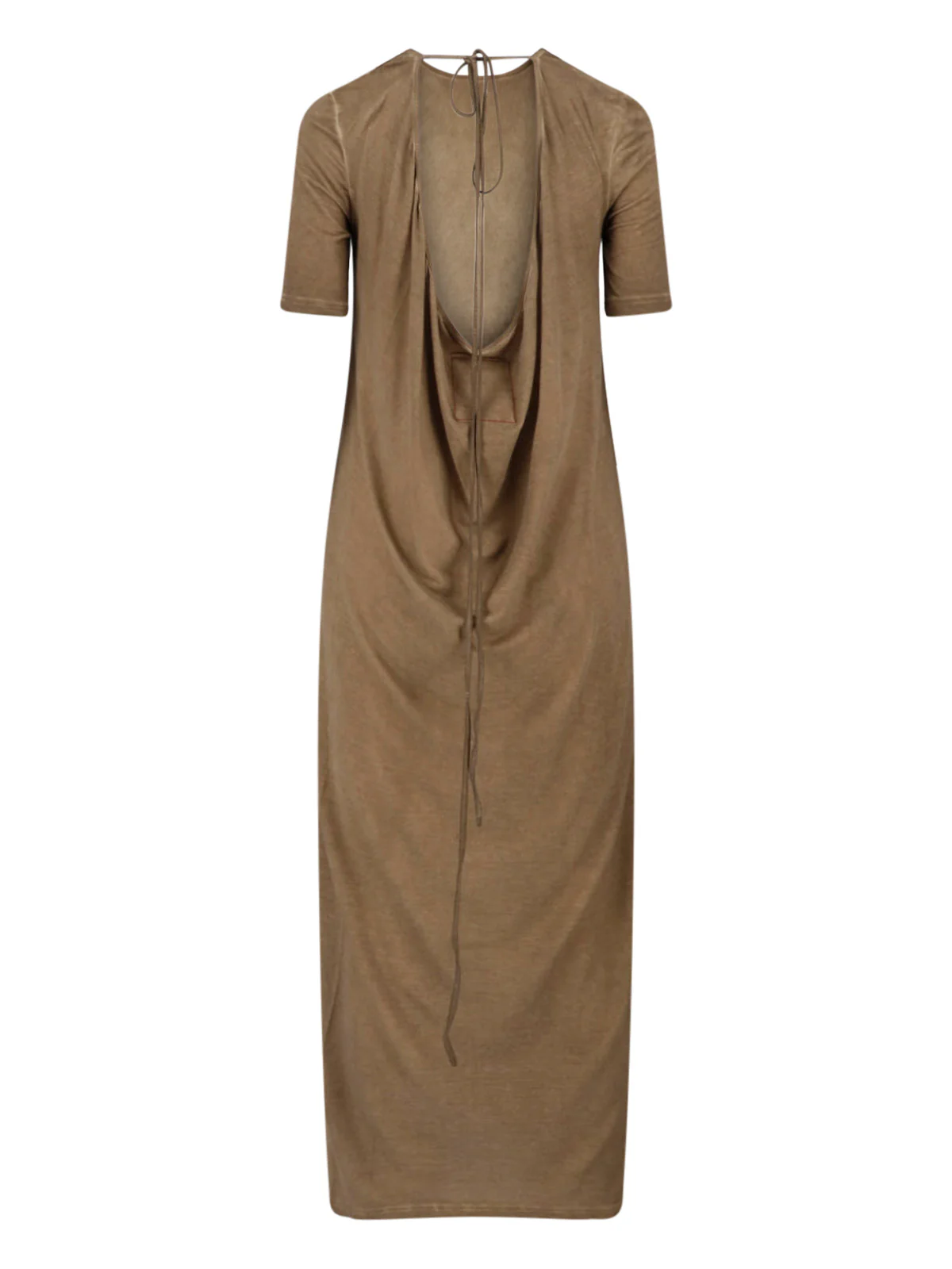 Brown Worn-Wash Fabric Maxi Dress - Image 2