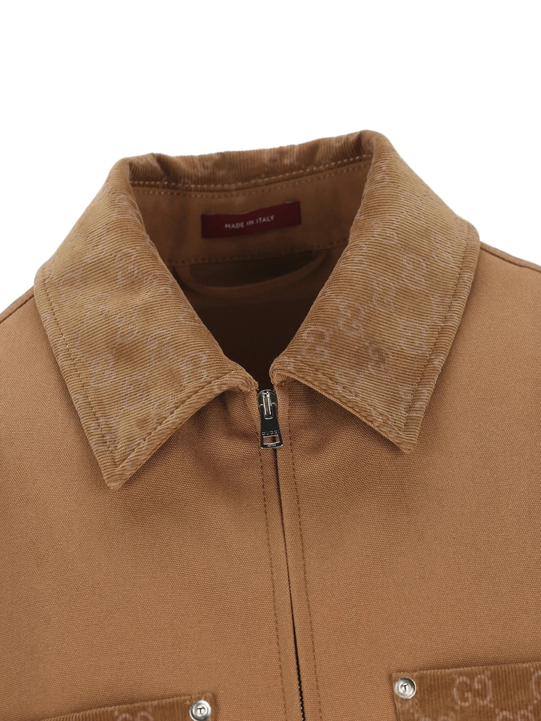 Brown Zip-Up Monogram Tailored Casual Jacket - Image 4